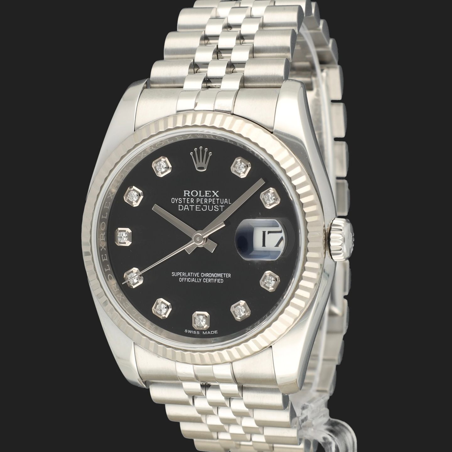 Rolex Datejust 36 116234 (2018) - Black dial 36 mm Steel case (1/8)