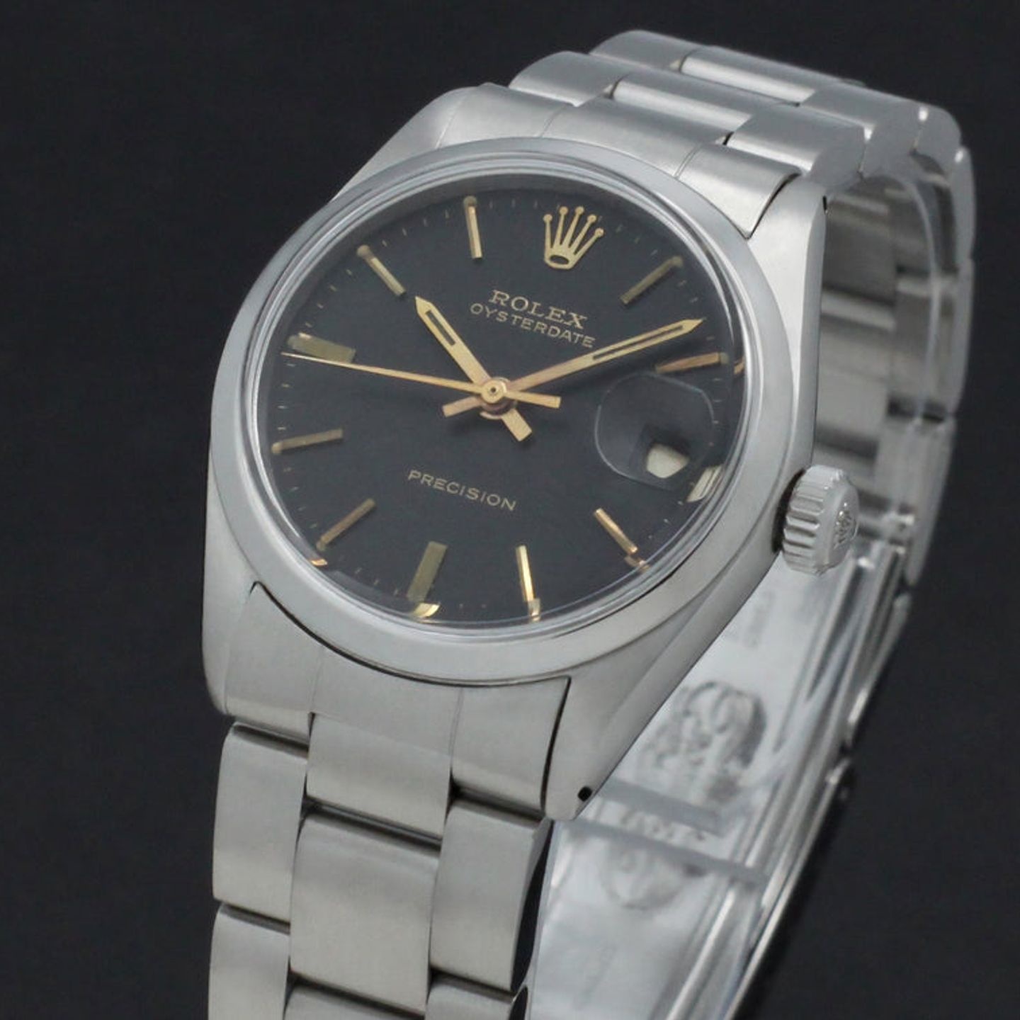 Rolex Oyster Precision 6466 (1960) - Zwart wijzerplaat 31mm Staal (6/7)