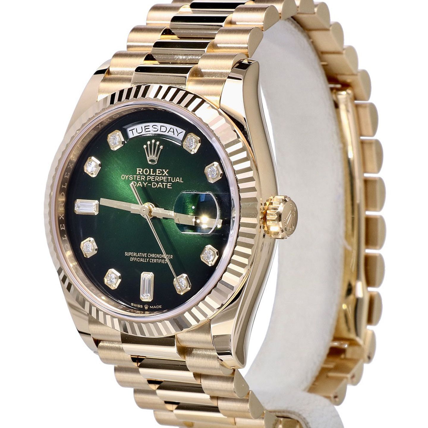 Rolex Day-Date 36 128238 (2022) - Orange dial 36 mm Yellow Gold case (2/8)
