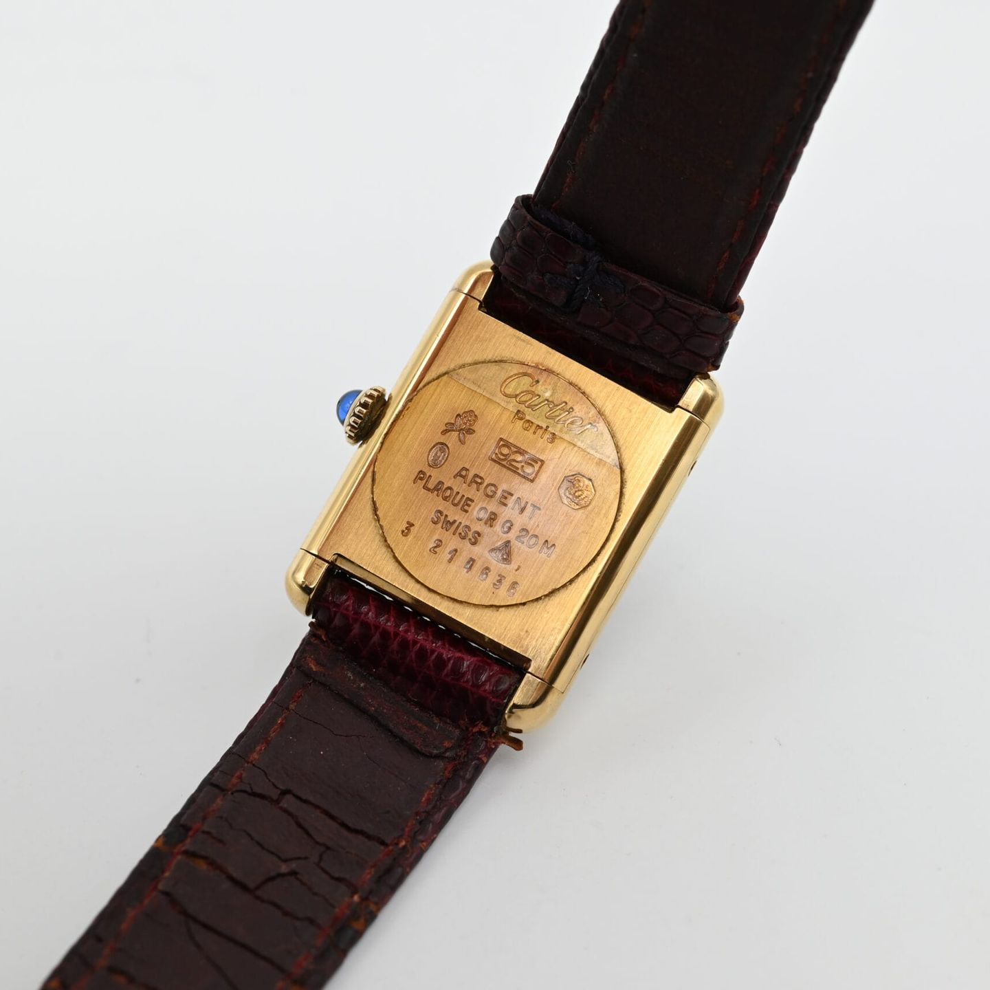 Cartier Tank Unknown (Unknown (random serial)) - Red dial 20 mm Silver case (7/8)