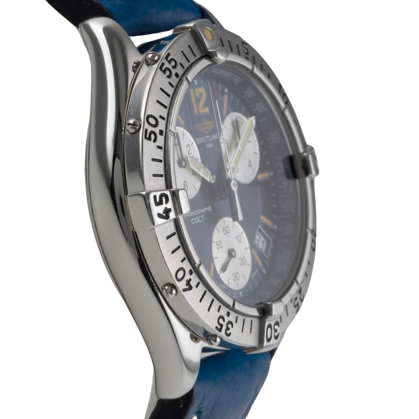 Breitling Colt Chronograph A53035 (1995) - Black dial 38 mm Steel case (7/8)