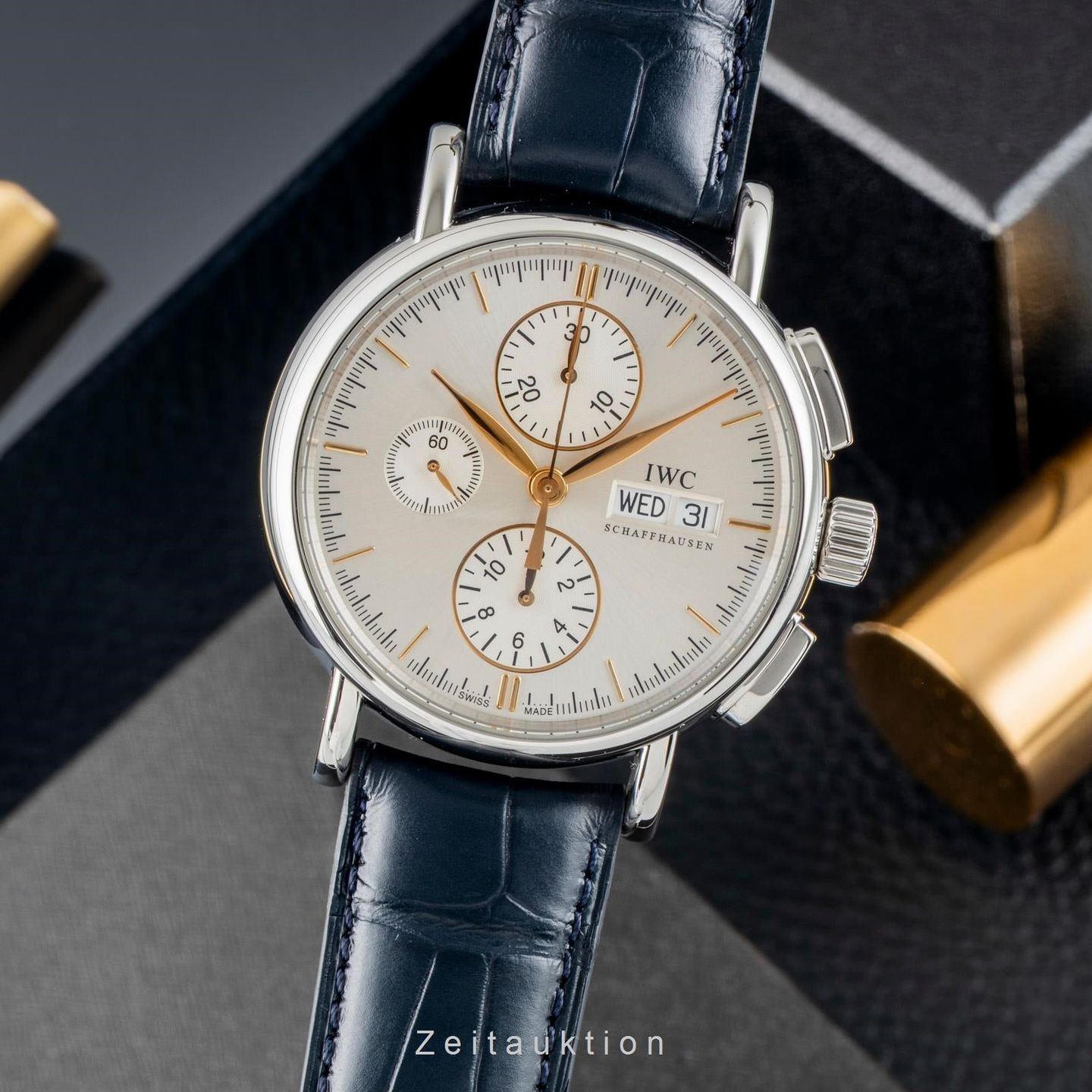 IWC Portofino Chronograph IW378302 (2008) - Silver dial 41 mm Steel case (1/8)
