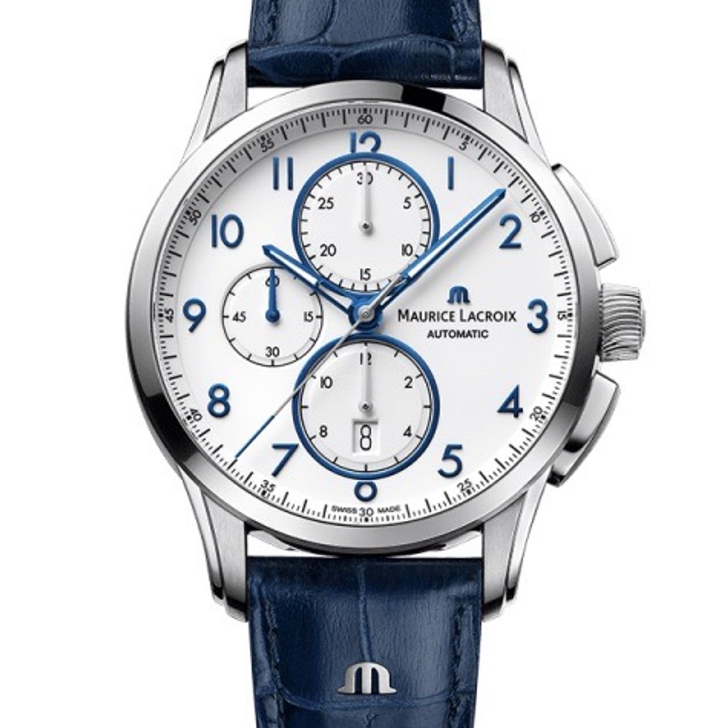 Maurice Lacroix Pontos Chronographe PT6388-SS001-120-4 (2024) - Wit wijzerplaat 43mm Staal (2/3)