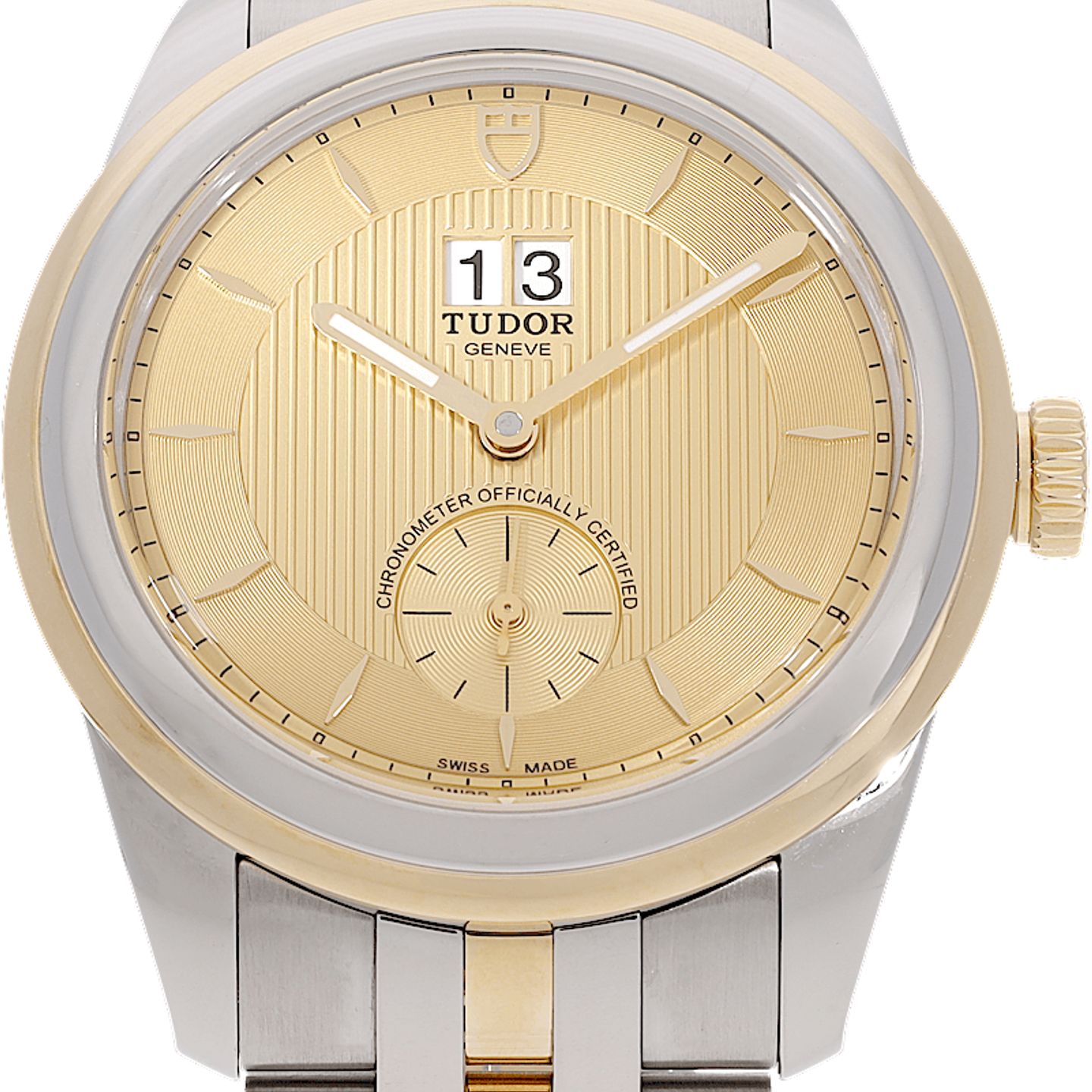 Tudor Glamour Double Date 57103 (2024) - Champagne wijzerplaat 42mm Staal (2/5)