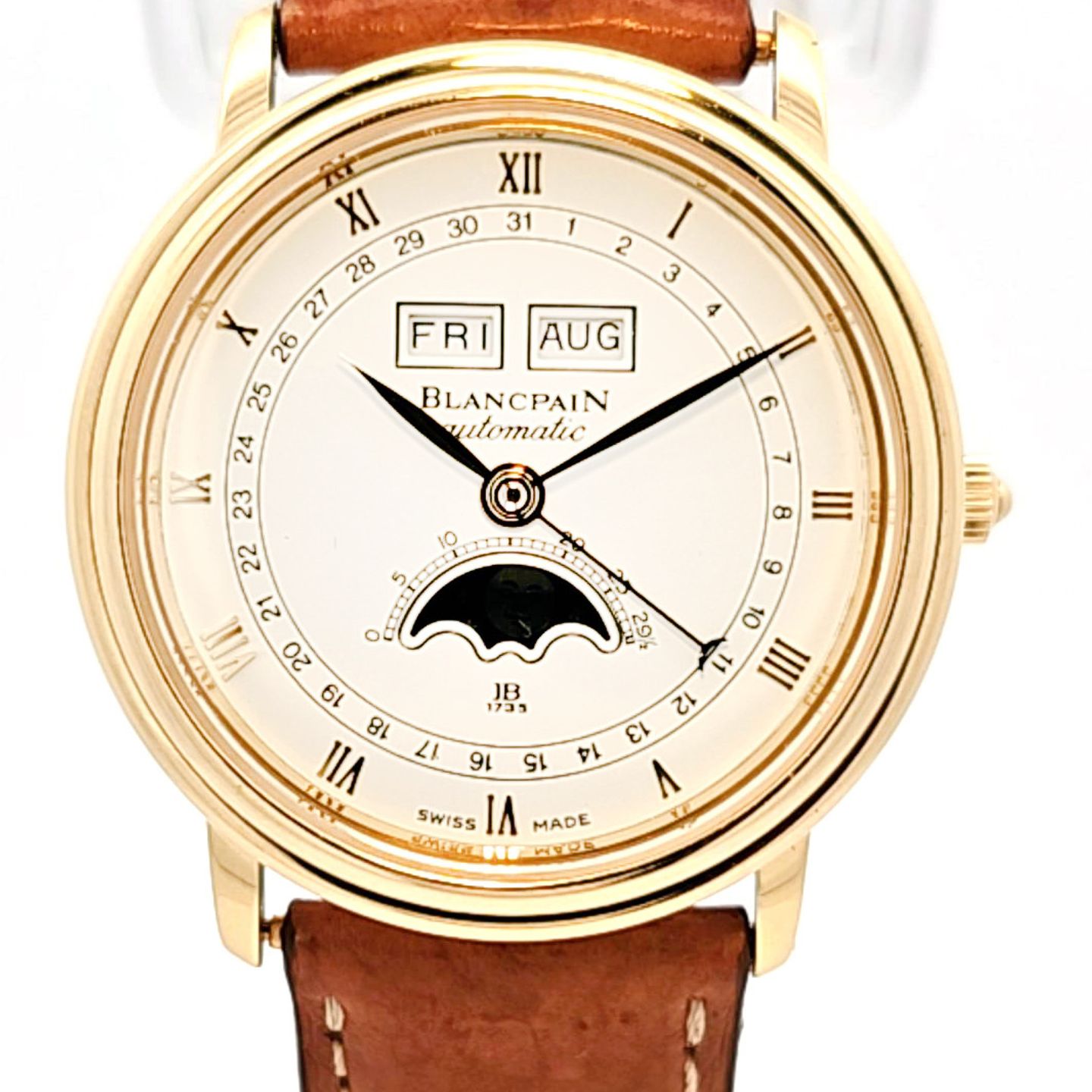 Blancpain Villeret Moonphase N06553O014018A058A (2000) - White dial 34 mm Yellow Gold case (1/5)