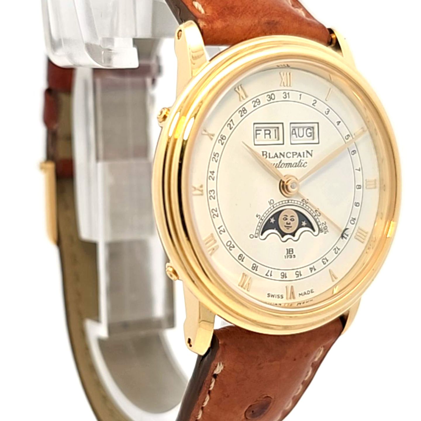 Blancpain Villeret Moonphase N06553O014018A058A (2000) - White dial 34 mm Yellow Gold case (3/5)