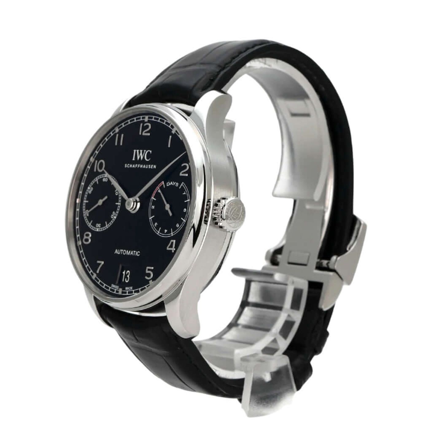 IWC Portuguese Automatic IW500703 (2017) - Black dial 42 mm Steel case (3/8)