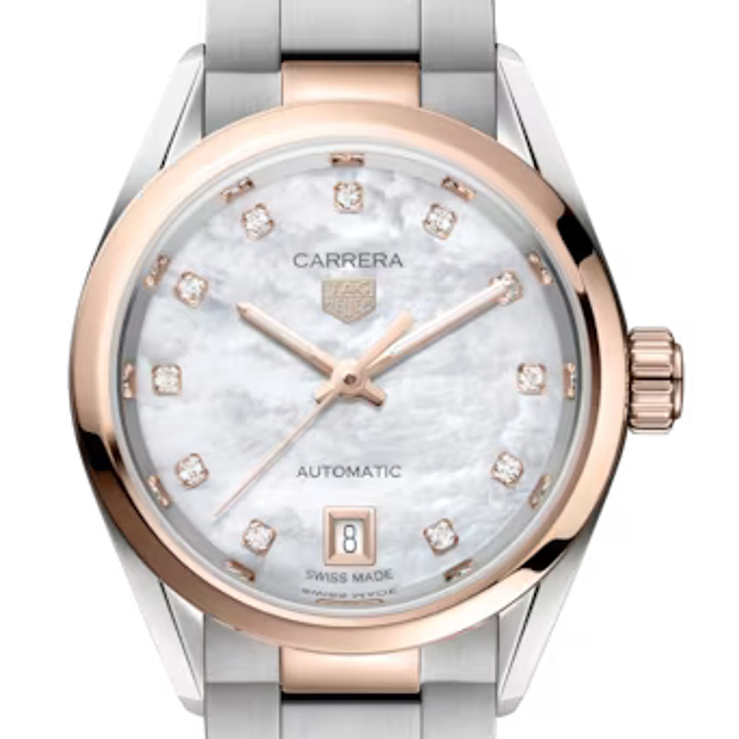 TAG Heuer Carrera Lady WBN2450.BD0569 (2024) - White dial 29 mm Gold/Steel case (1/1)