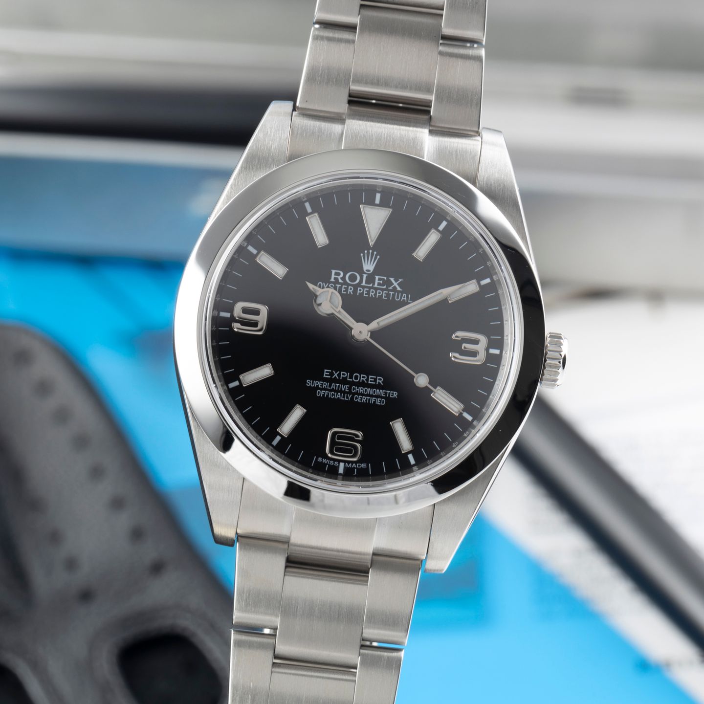 Rolex Explorer 214270 (Onbekend (willekeurig serienummer)) - Zwart wijzerplaat 39mm Staal (3/8)