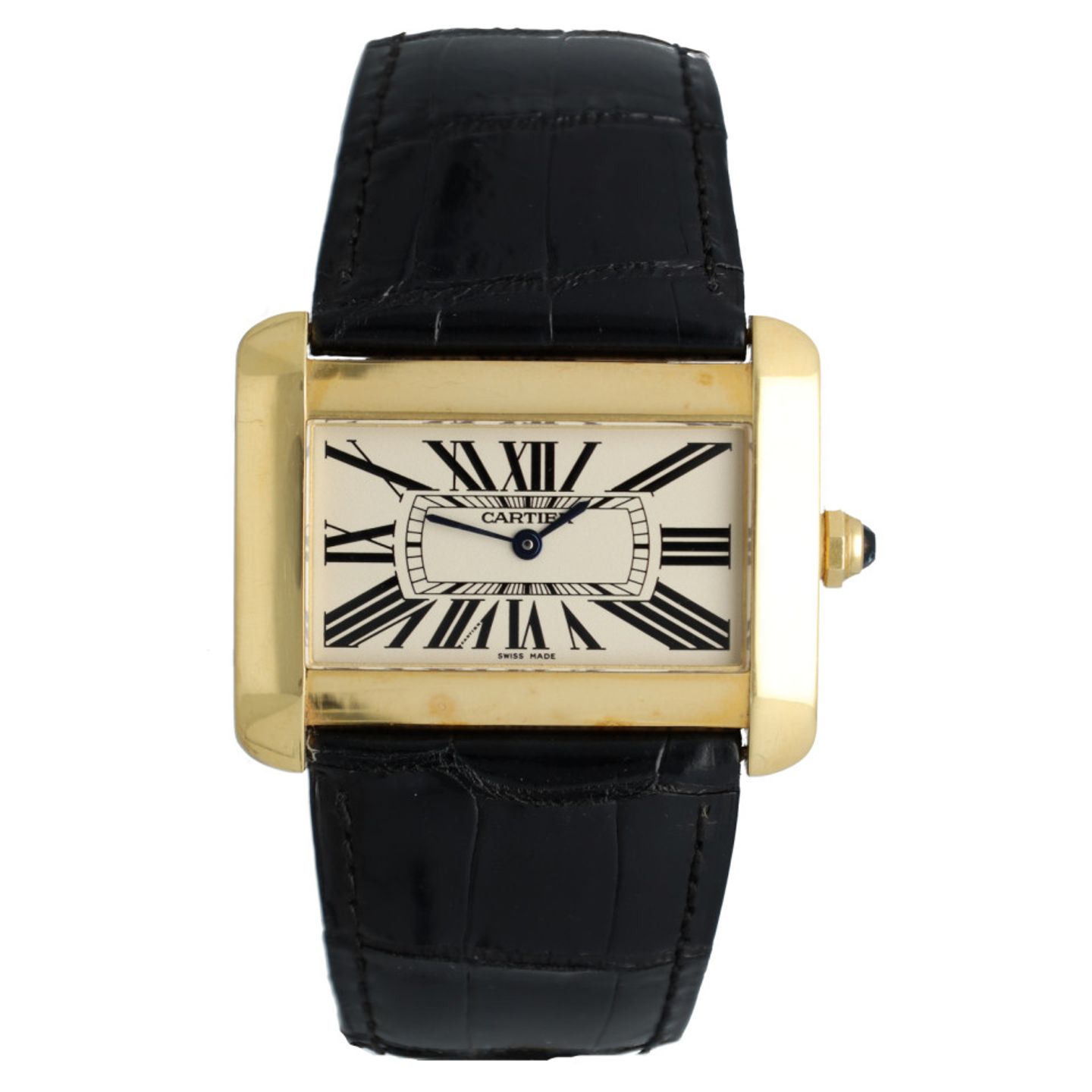 Cartier Tank Divan 2602 (2004) - Wit wijzerplaat 38mm Geelgoud (8/42)