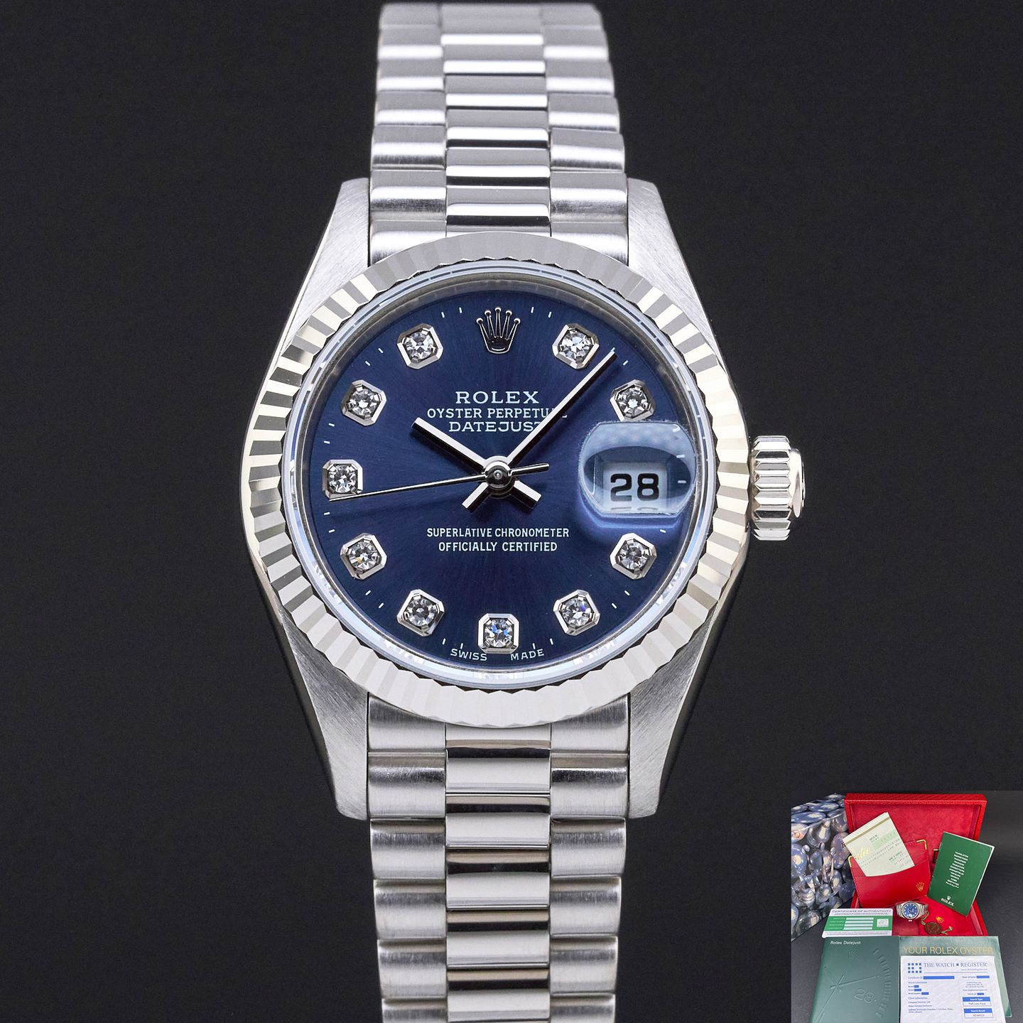 Rolex Lady-Datejust 79179 (2000) - Silver dial 26 mm White Gold case (1/8)