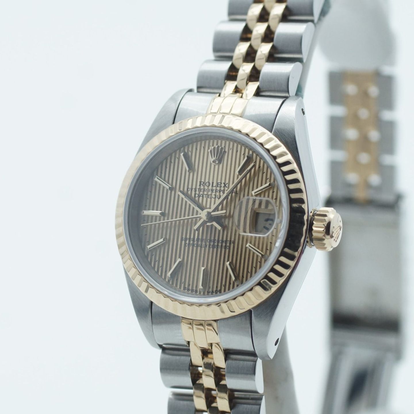 Rolex Lady-Datejust 69173 (1985) - Champagne wijzerplaat 26mm Goud/Staal (3/8)