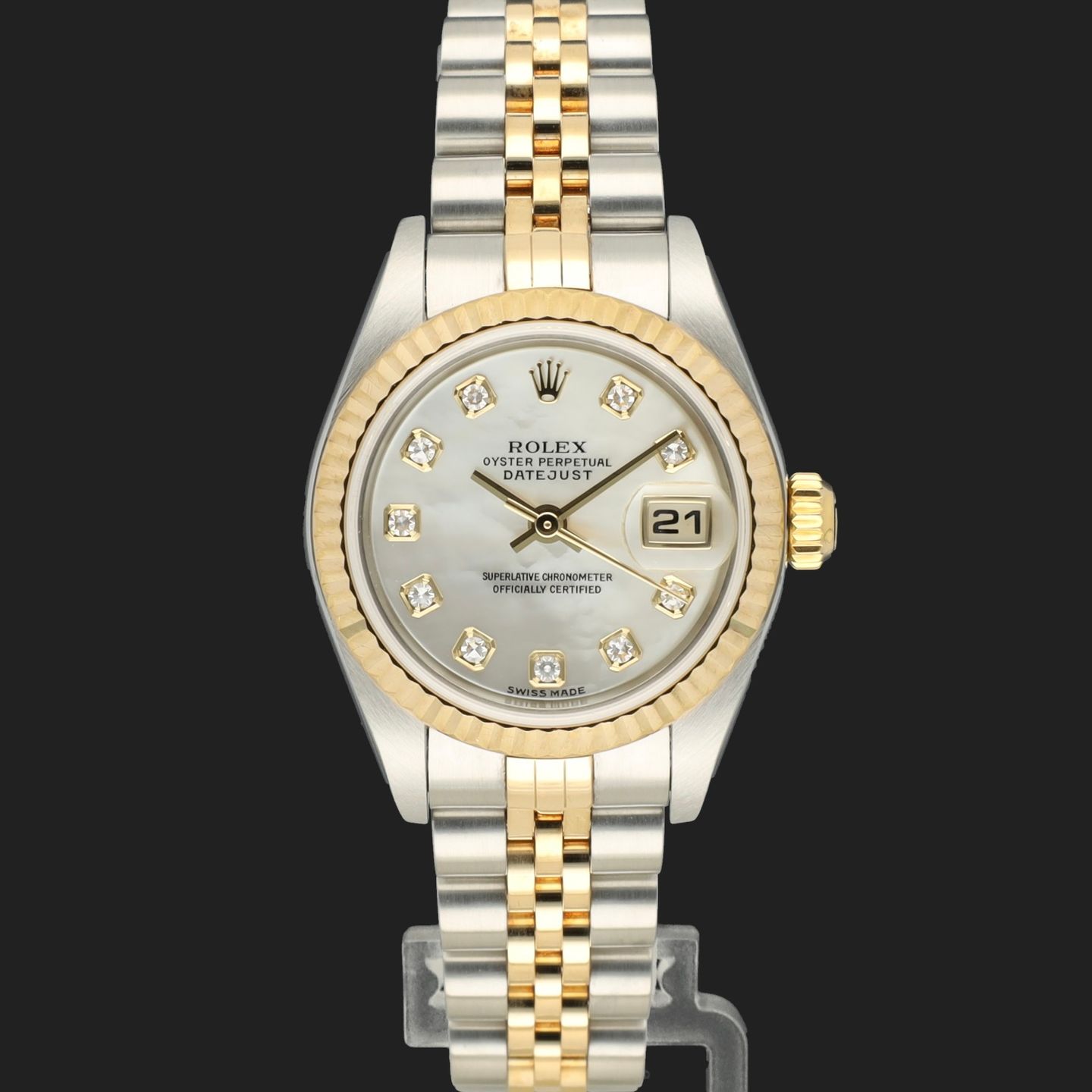 Rolex Lady-Datejust 79173 (2002) - Pearl dial 26 mm Gold/Steel case (2/8)