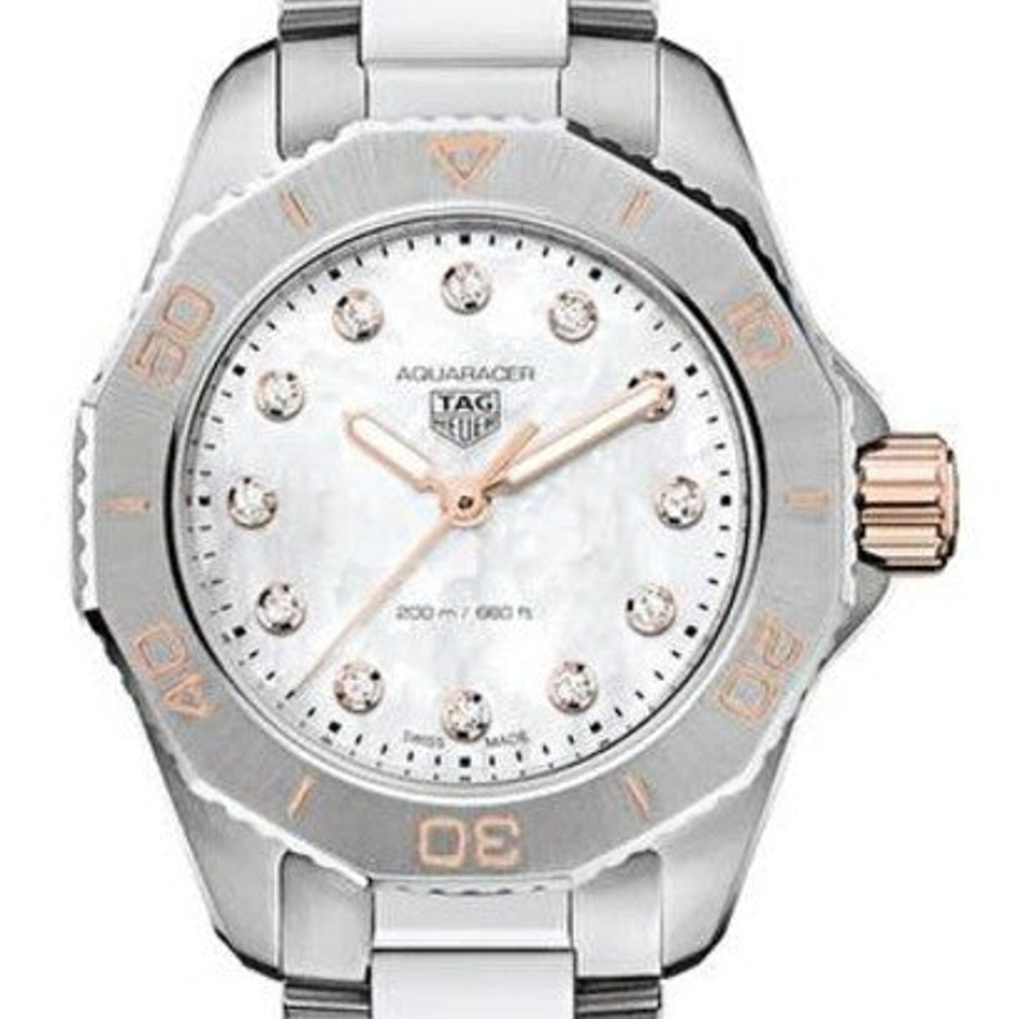 TAG Heuer Aquaracer Lady WBP1450.BA0622 (2025) - White dial 30 mm Steel case (1/1)