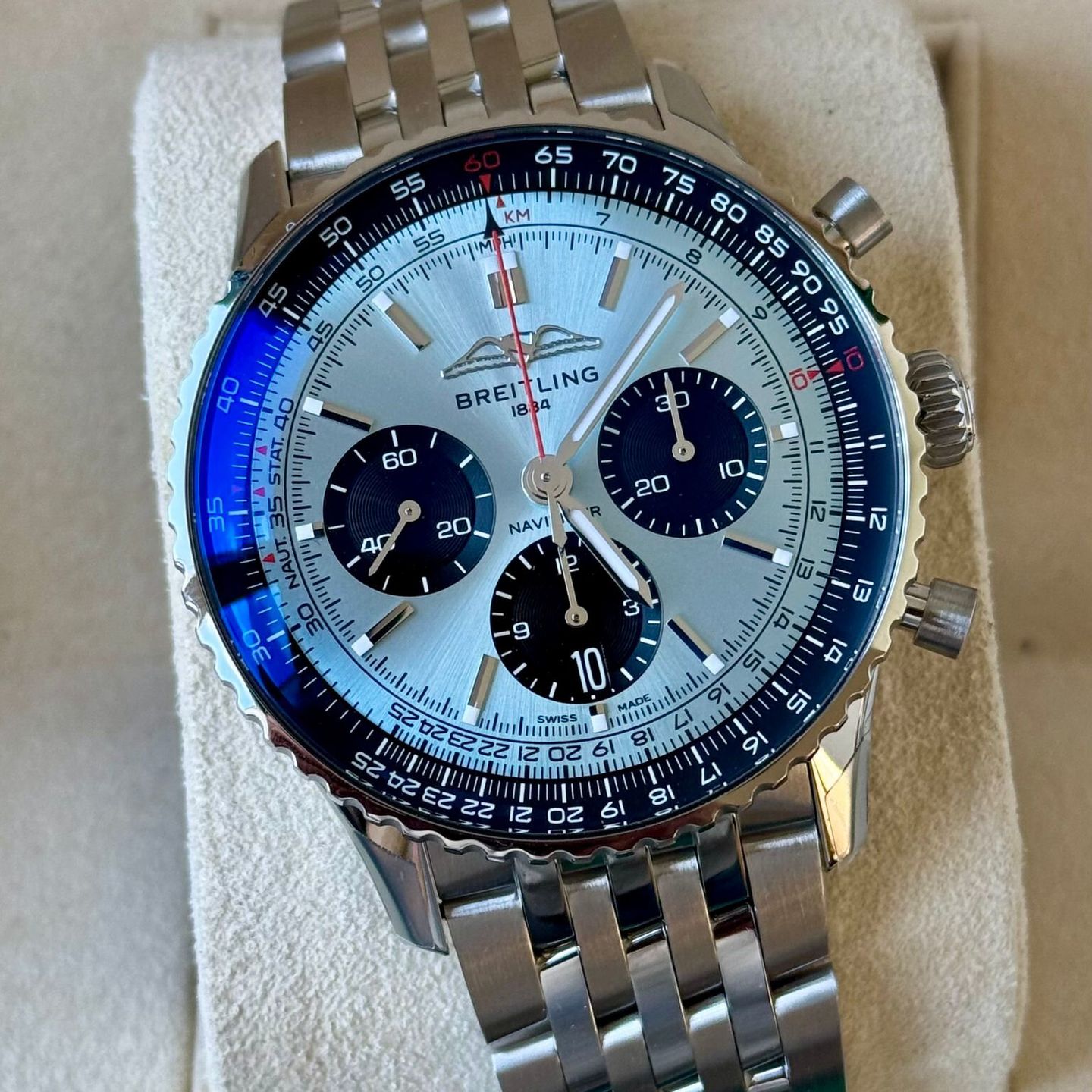 Breitling Navitimer 1 B01 Chronograph AB0138241C1A1 (2024) - Blauw wijzerplaat 43mm Staal (1/7)