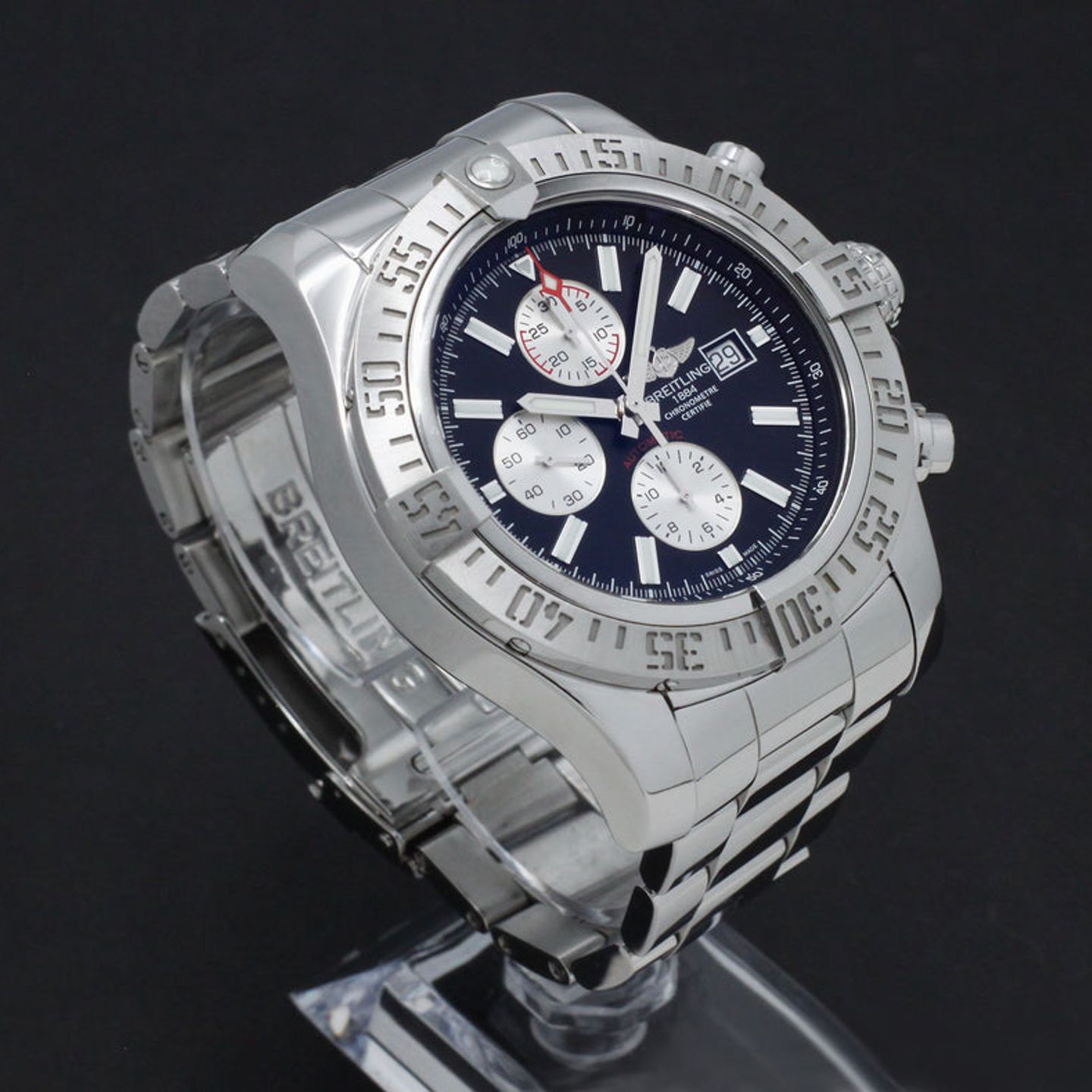 Breitling Super Avenger II A13371 (2016) - Zwart wijzerplaat 48mm Staal (4/8)