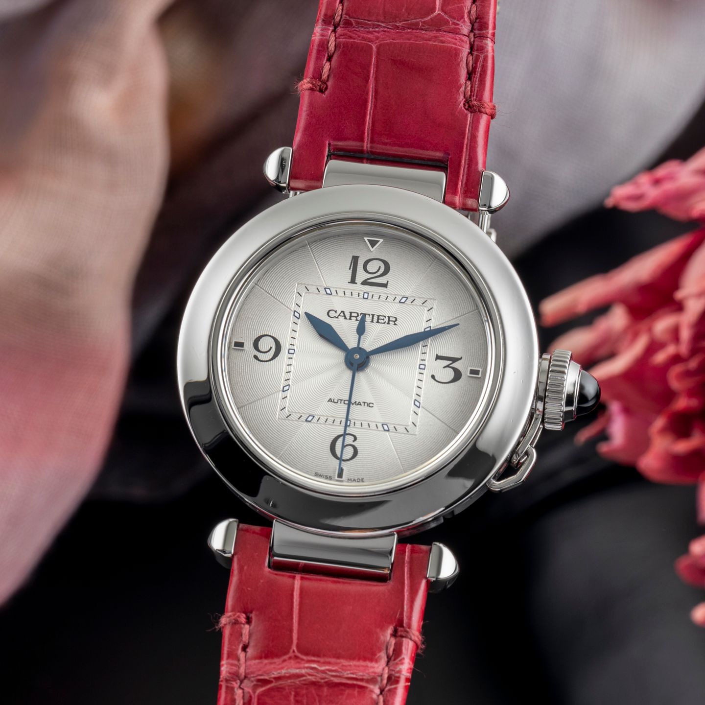 Cartier Pasha WSPA0012 (Unknown (random serial)) - Silver dial 35 mm Steel case (3/8)