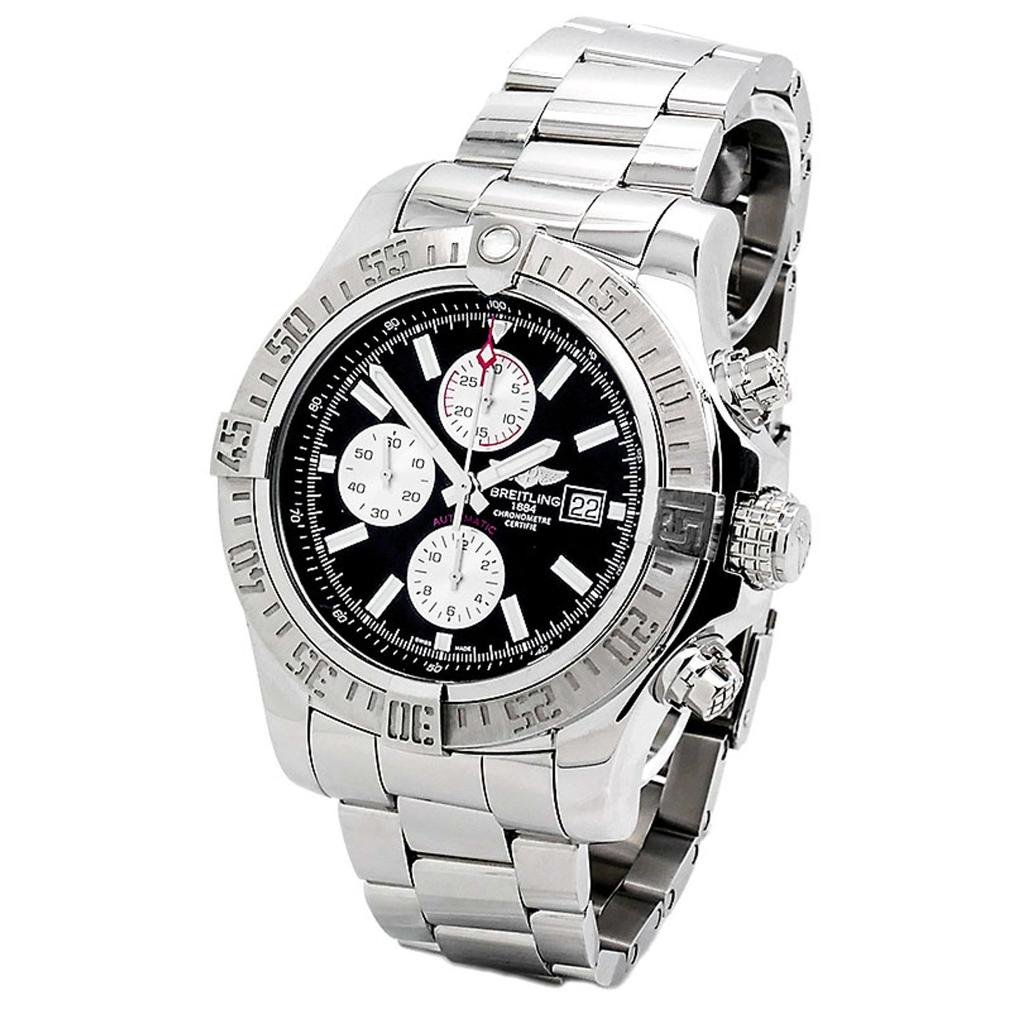 Breitling Super Avenger II A1337111/BC29 (2014) - Zwart wijzerplaat 48mm Staal (2/6)