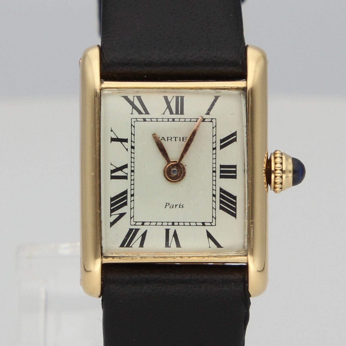 Cartier Tank 6711 (Unknown (random serial)) - Silver dial 25 mm Yellow Gold case (1/8)