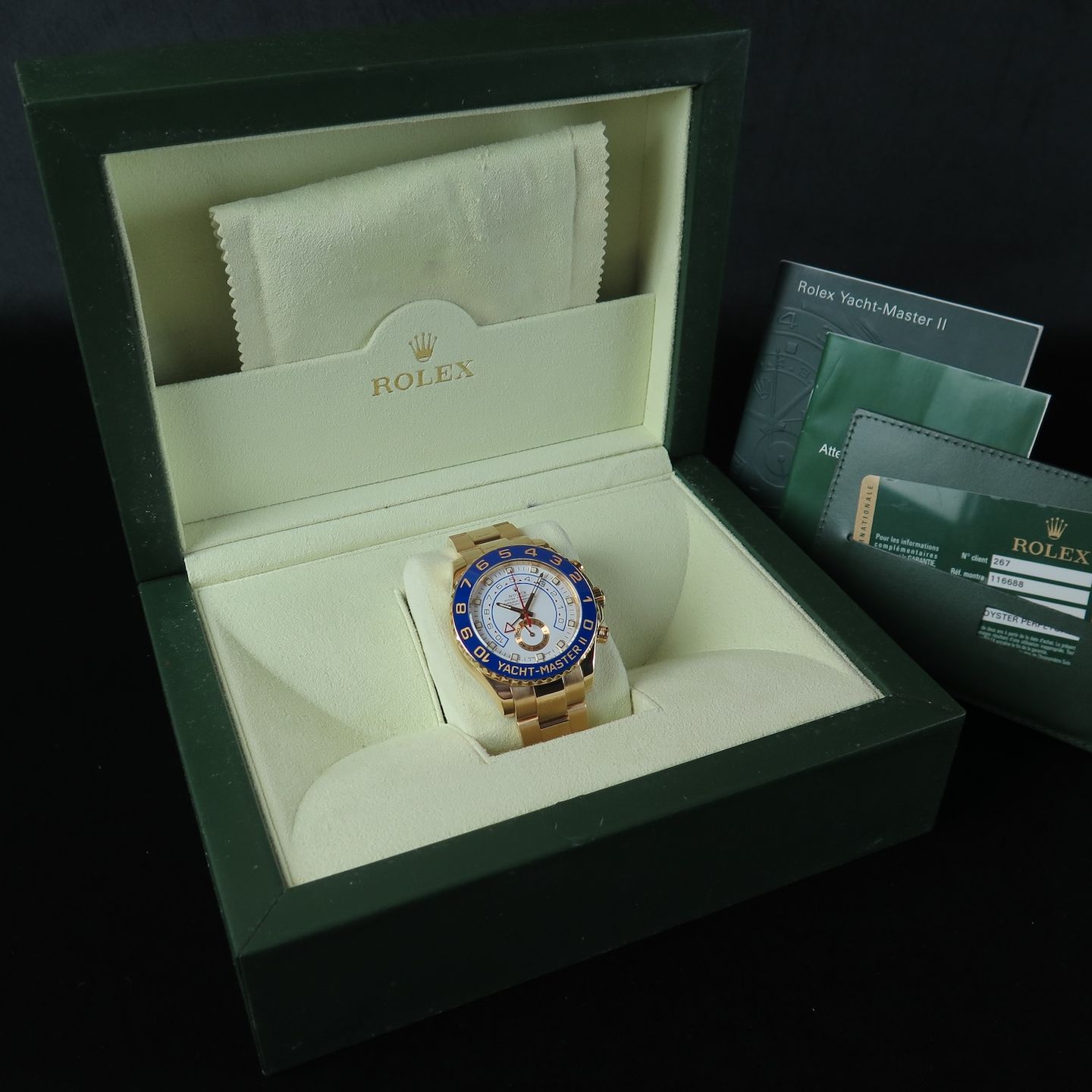 Rolex Yacht-Master II 116688 (2014) - White dial 44 mm Yellow Gold case (8/8)