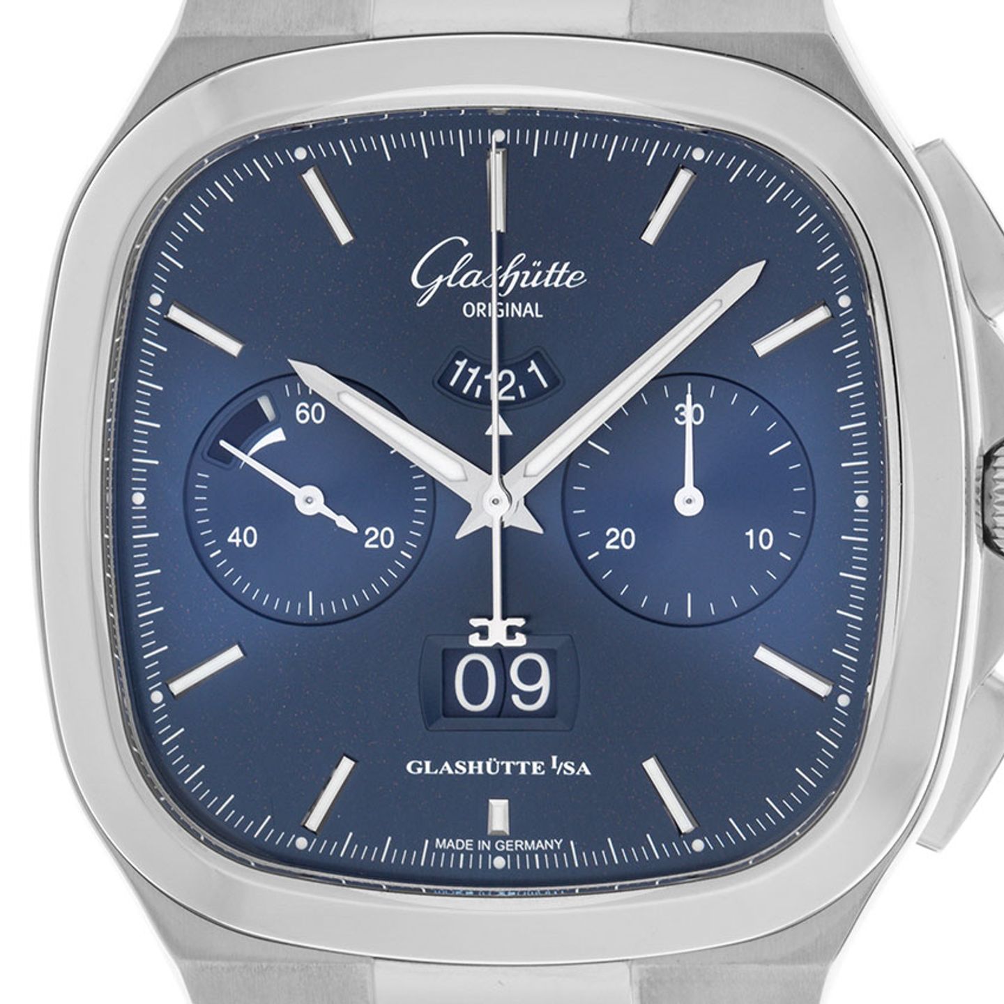 Glashütte Original Senator Chronograph Panorama Date 1-37-02-08-02-70 (2025) - Blue dial 40 mm Steel case (1/7)