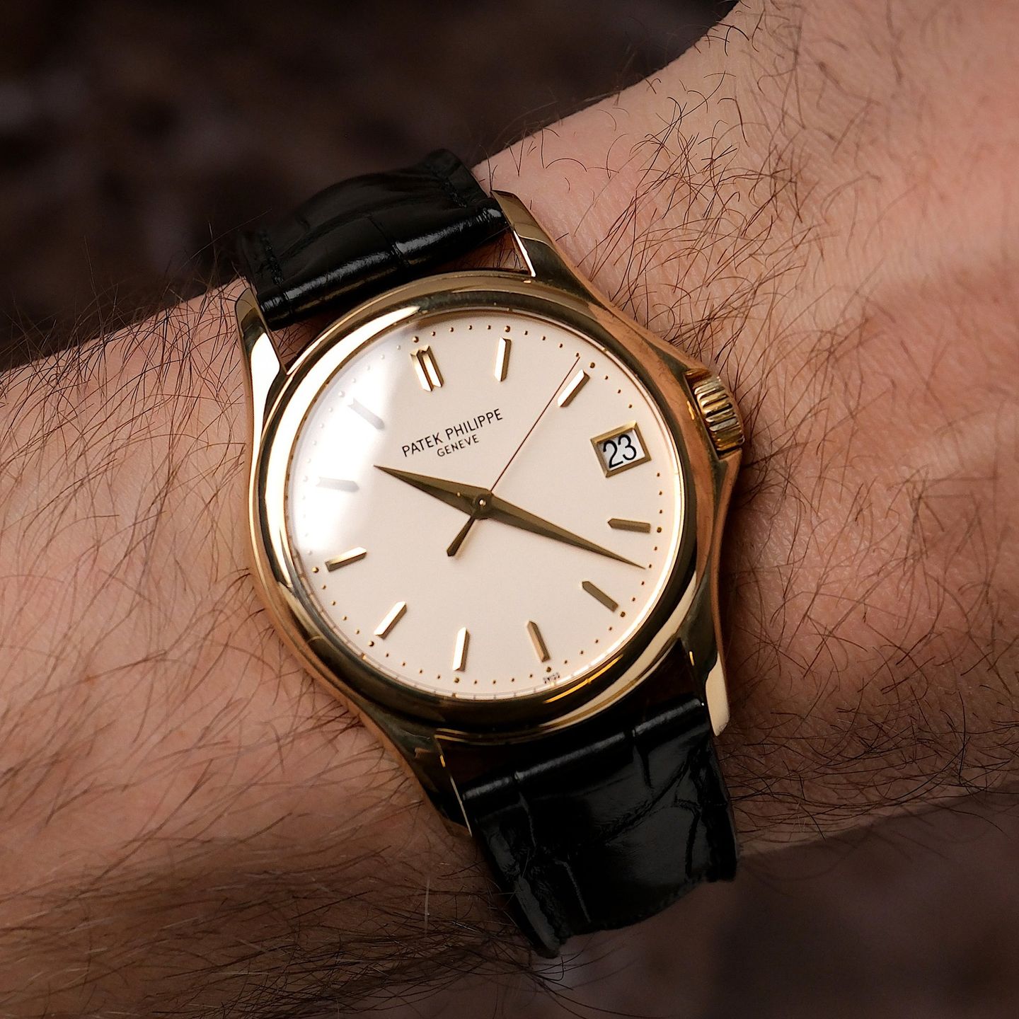 Patek Philippe Calatrava 5127J (Onbekend (willekeurig serienummer)) - Zilver wijzerplaat 38mm Geelgoud (2/5)