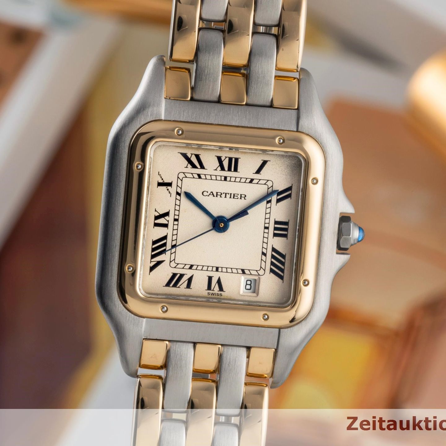 Cartier Panthère 110000R (Unknown (random serial)) - Silver dial 27 mm Gold/Steel case (3/8)