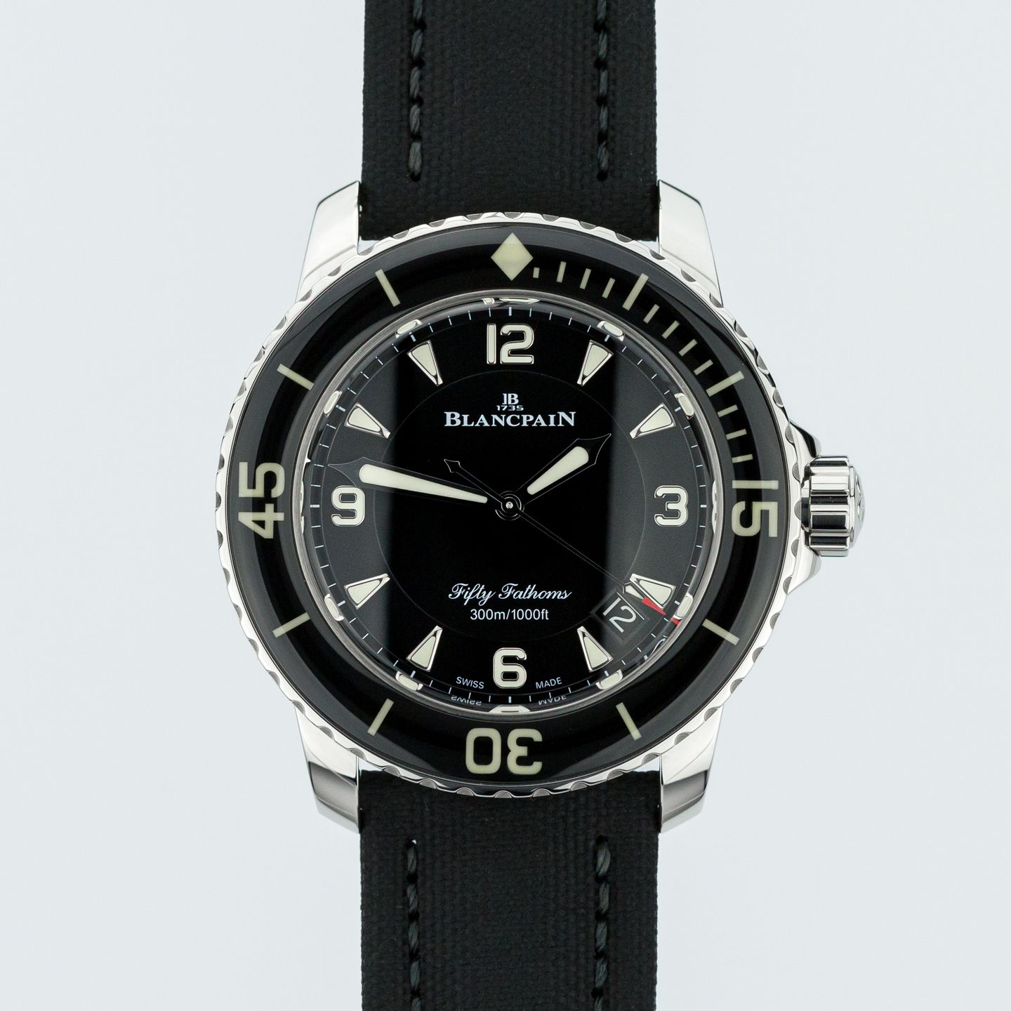 Blancpain Fifty Fathoms 5015-1130-52A (2023) - Zwart wijzerplaat 45mm Staal (1/8)