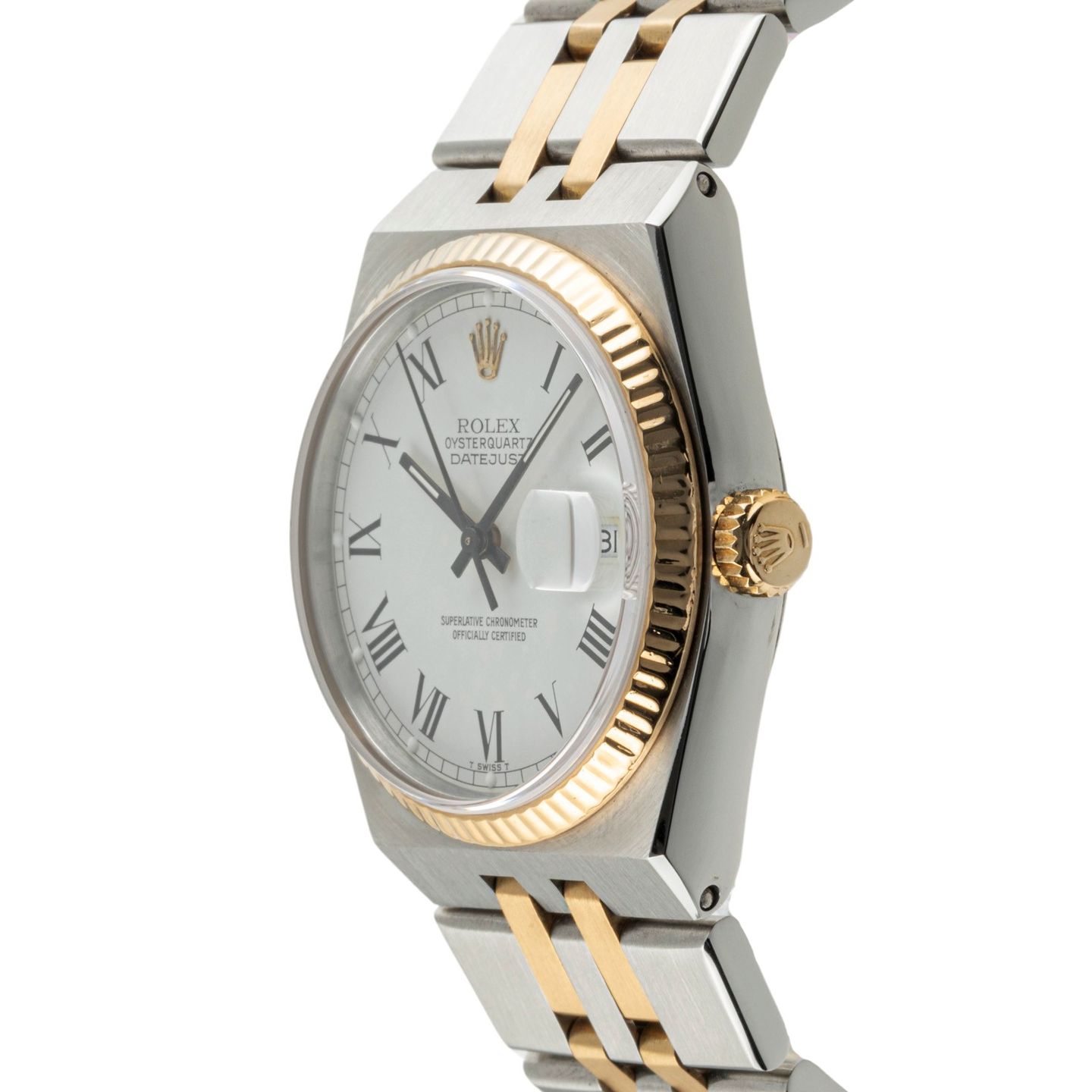 Rolex Datejust Oysterquartz 17013 (1985) - 36mm Goud/Staal (7/8)