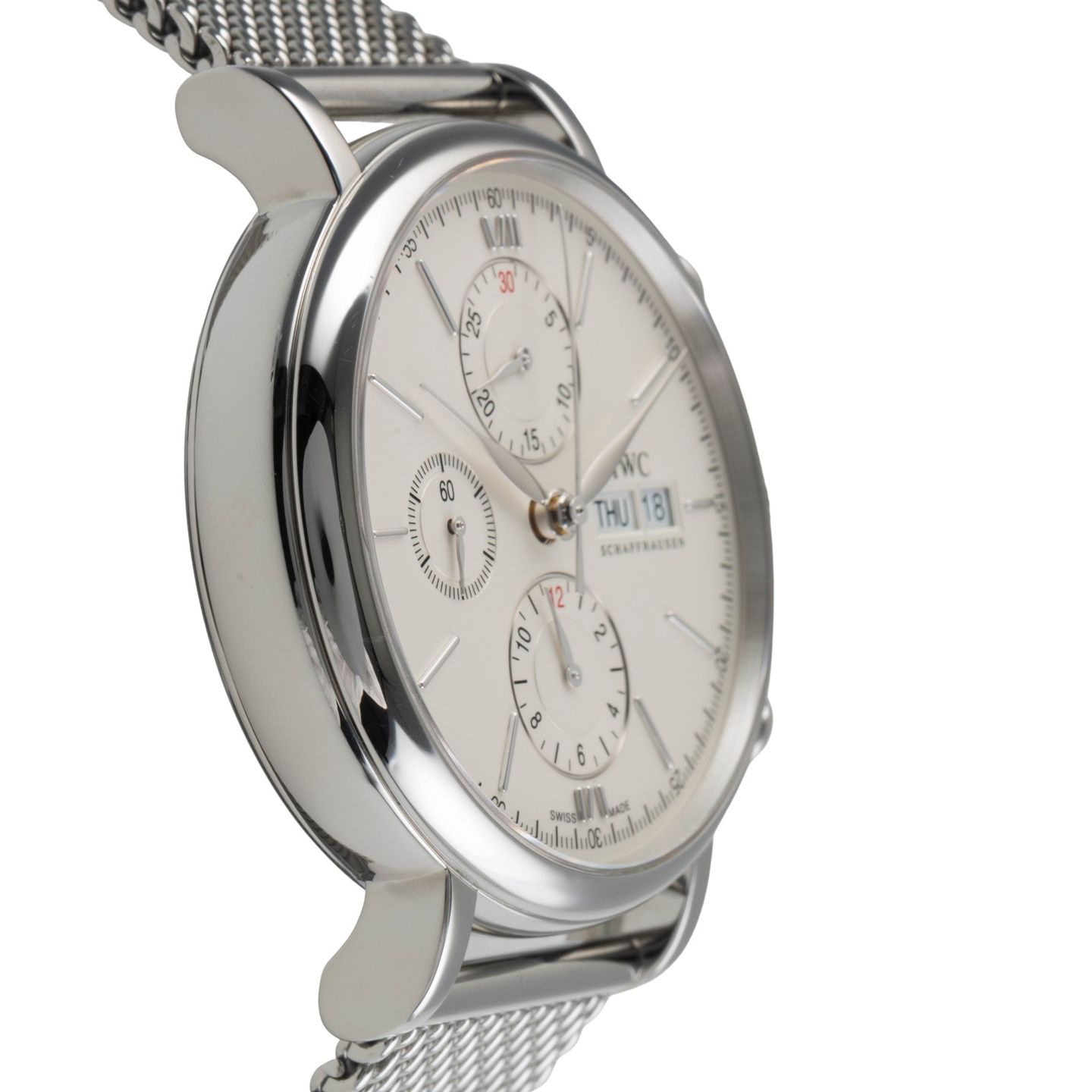 IWC Portofino Chronograph IW391009 (Unknown (random serial)) - Silver dial 42 mm Steel case (7/8)