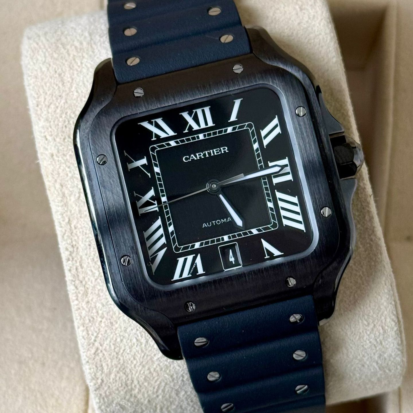 Cartier Santos WSSA0039 (2024) - Zwart wijzerplaat 40mm Staal (1/7)