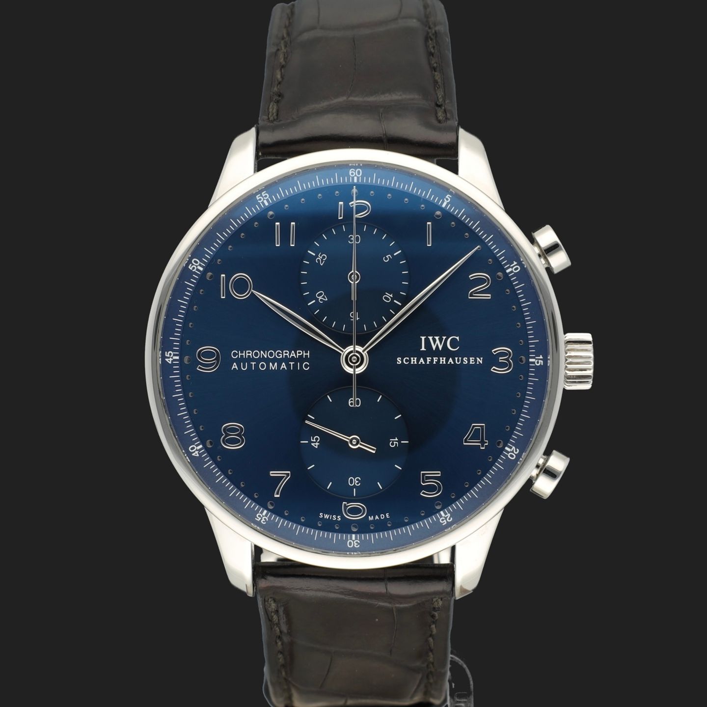 IWC Portuguese Chronograph IW371491 (2018) - Blauw wijzerplaat 41mm Staal (3/8)