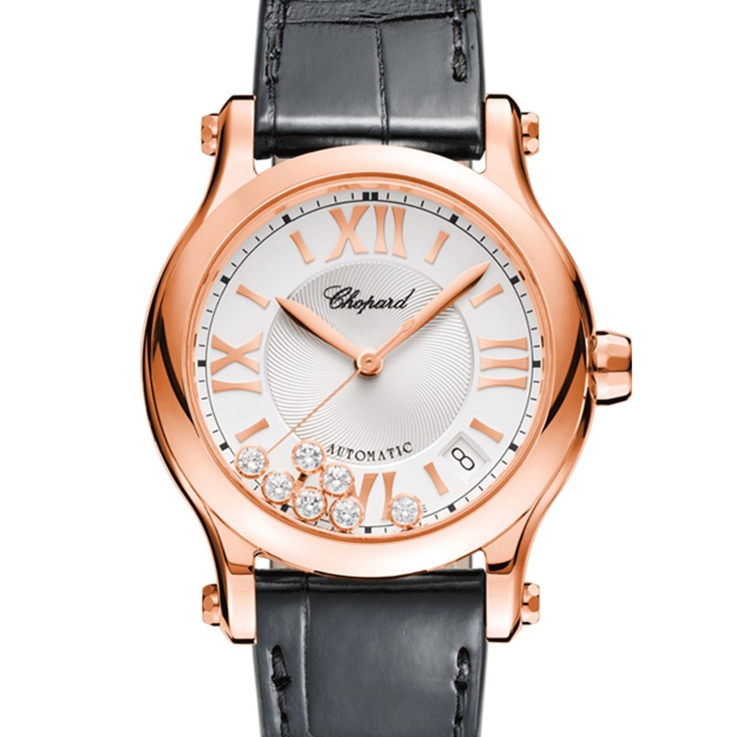 Chopard Happy Sport 274808-5001 (2023) - Silver dial 36 mm Rose Gold case (2/3)