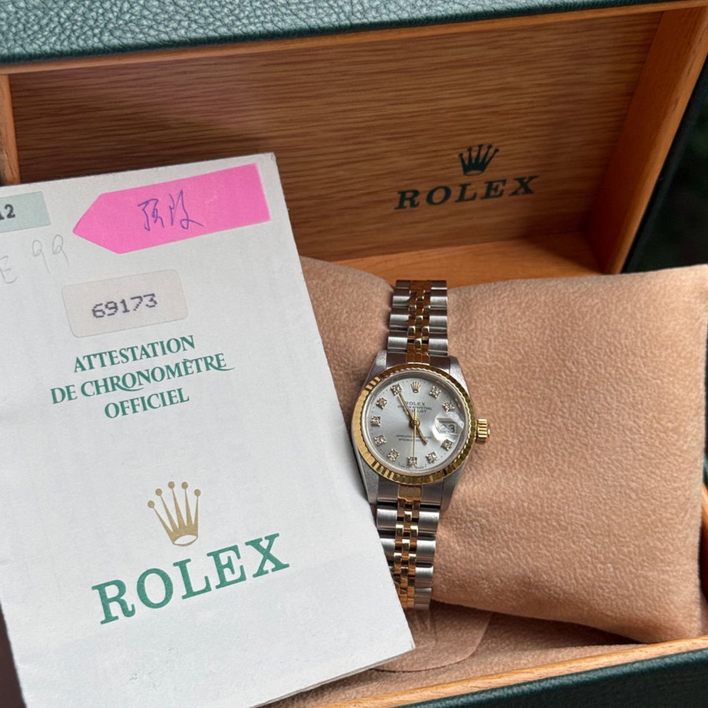 Rolex Lady-Datejust 69173 (1991) - Silver dial 26 mm Gold/Steel case (1/8)