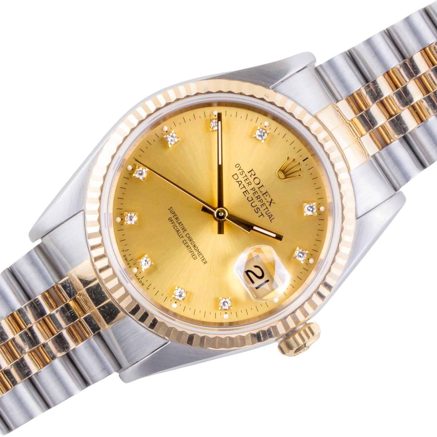 Rolex Datejust 36 16233 (1993) - Champagne dial 36 mm Gold/Steel case (1/8)