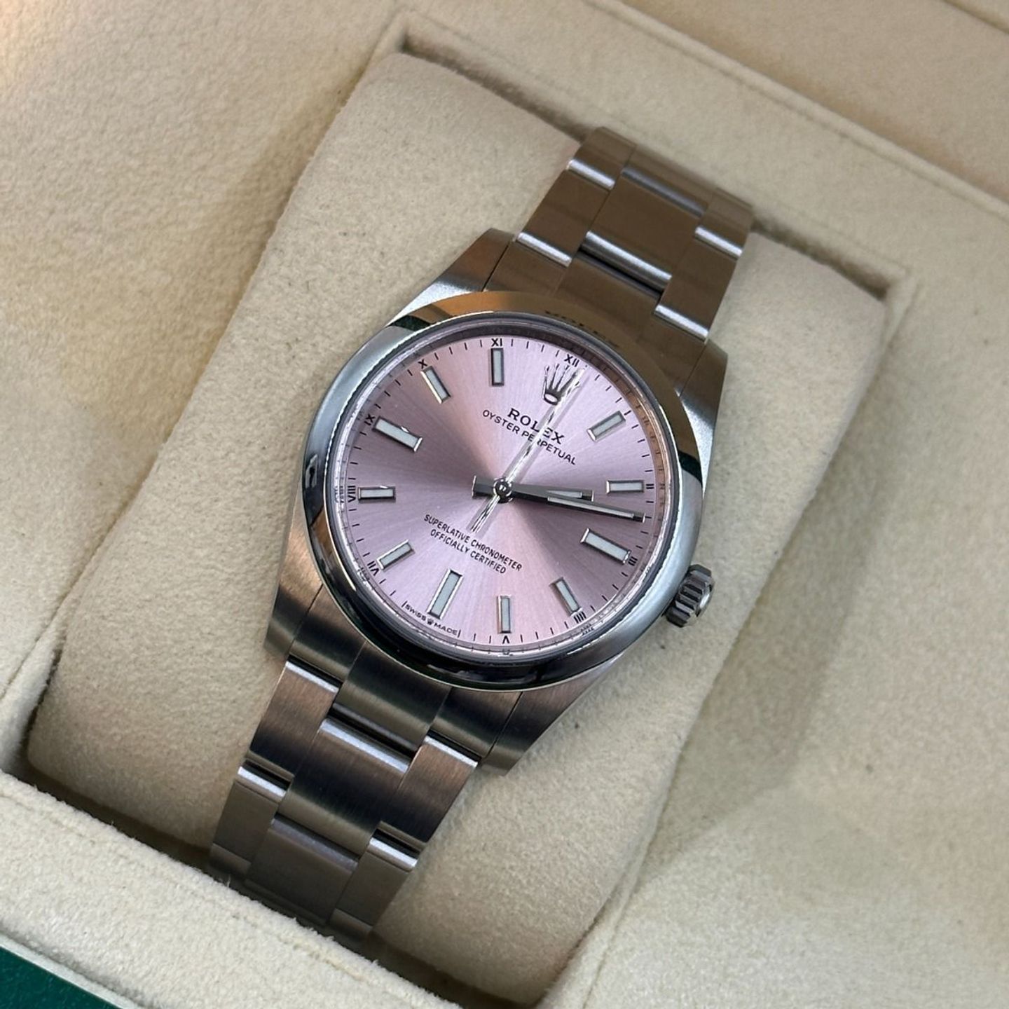 Rolex Oyster Perpetual 34 124200 (2024) - Pink dial 28 mm Steel case (8/8)