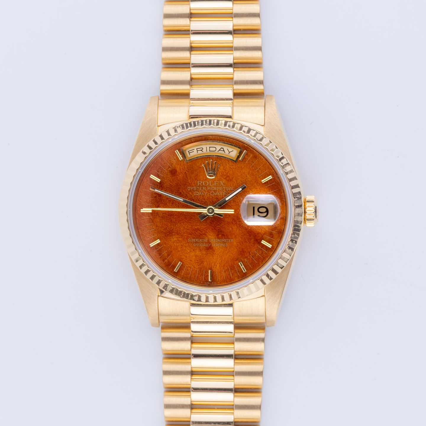 Rolex Day-Date 36 18248 (1989) - Brown dial 36 mm Yellow Gold case (3/8)