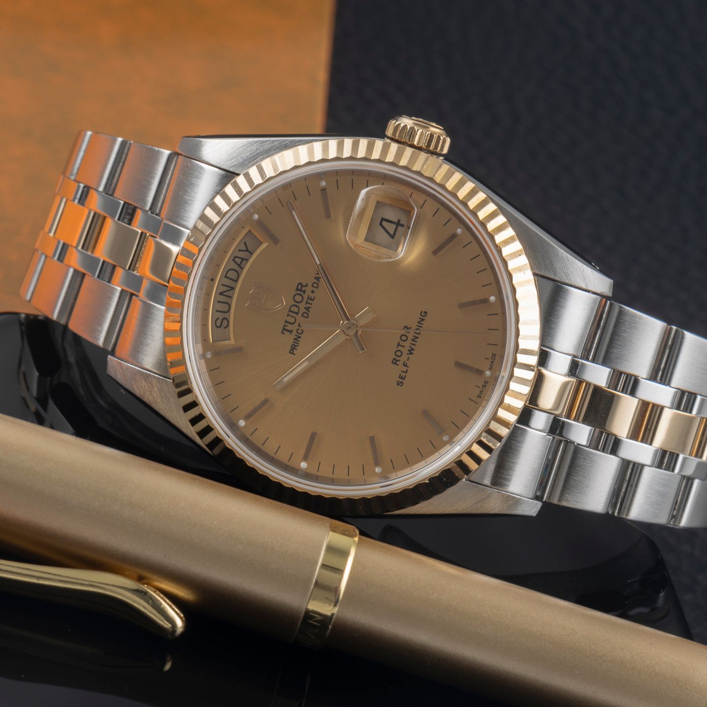 Tudor Prince Date 76213 (Unknown (random serial)) - Champagne dial 36 mm Gold/Steel case (2/8)