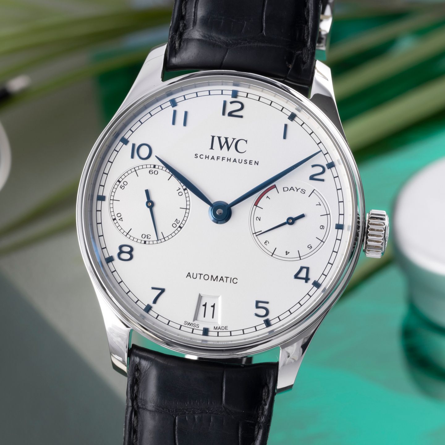 IWC Portuguese Automatic IW500705 (Onbekend (willekeurig serienummer)) - Zilver wijzerplaat 42mm Staal (3/8)