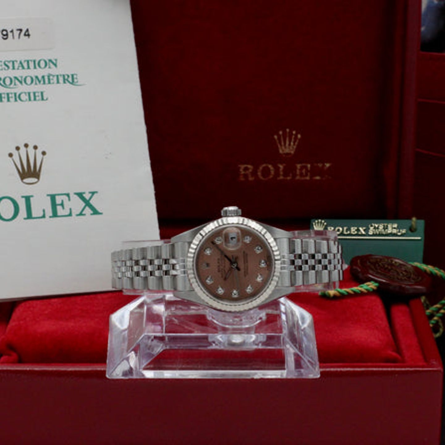 Rolex Lady-Datejust 79174 (2002) - Roze wijzerplaat 26mm Staal (3/7)