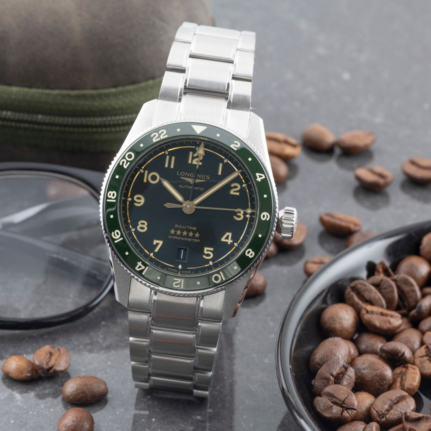 Longines Spirit L3.802.4.63.6 (Unknown (random serial)) - Black dial 39 mm Steel case (1/8)