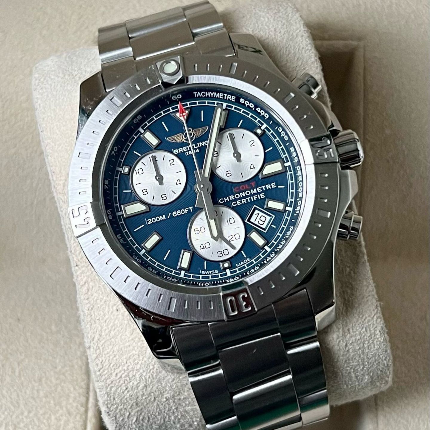 Breitling Colt Chronograph A73388 (2018) - Blue dial 44 mm Steel case (1/7)
