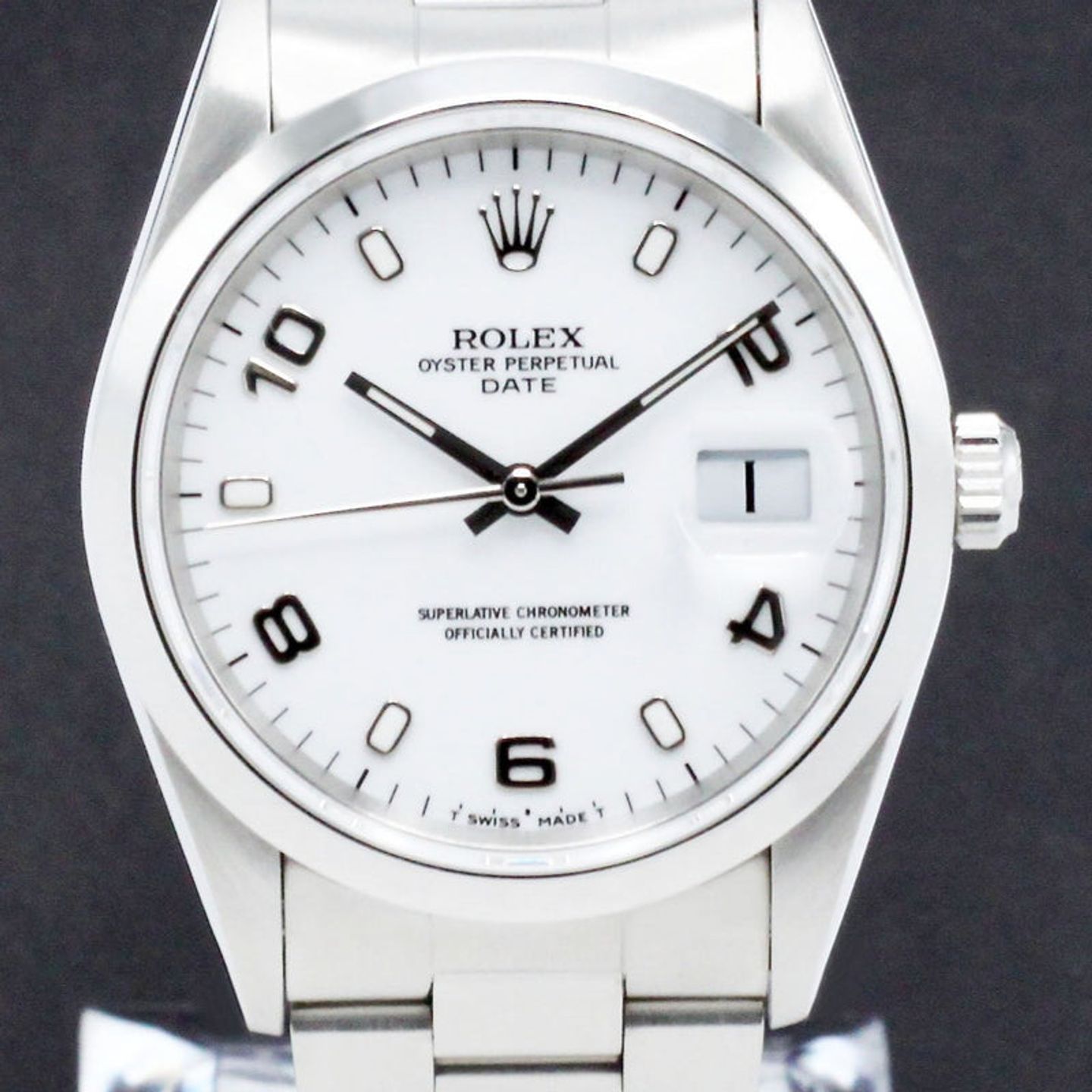 Rolex Oyster Perpetual Date 15200 (1998) - White dial 34 mm Steel case (1/8)