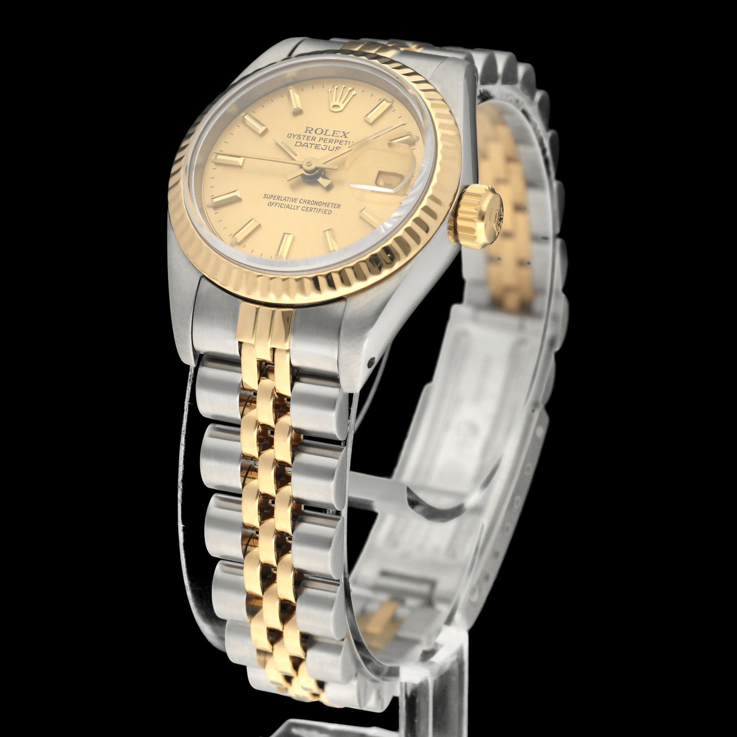 Rolex Lady-Datejust 69173 (1987) - Champagne dial 26 mm Gold/Steel case (4/8)