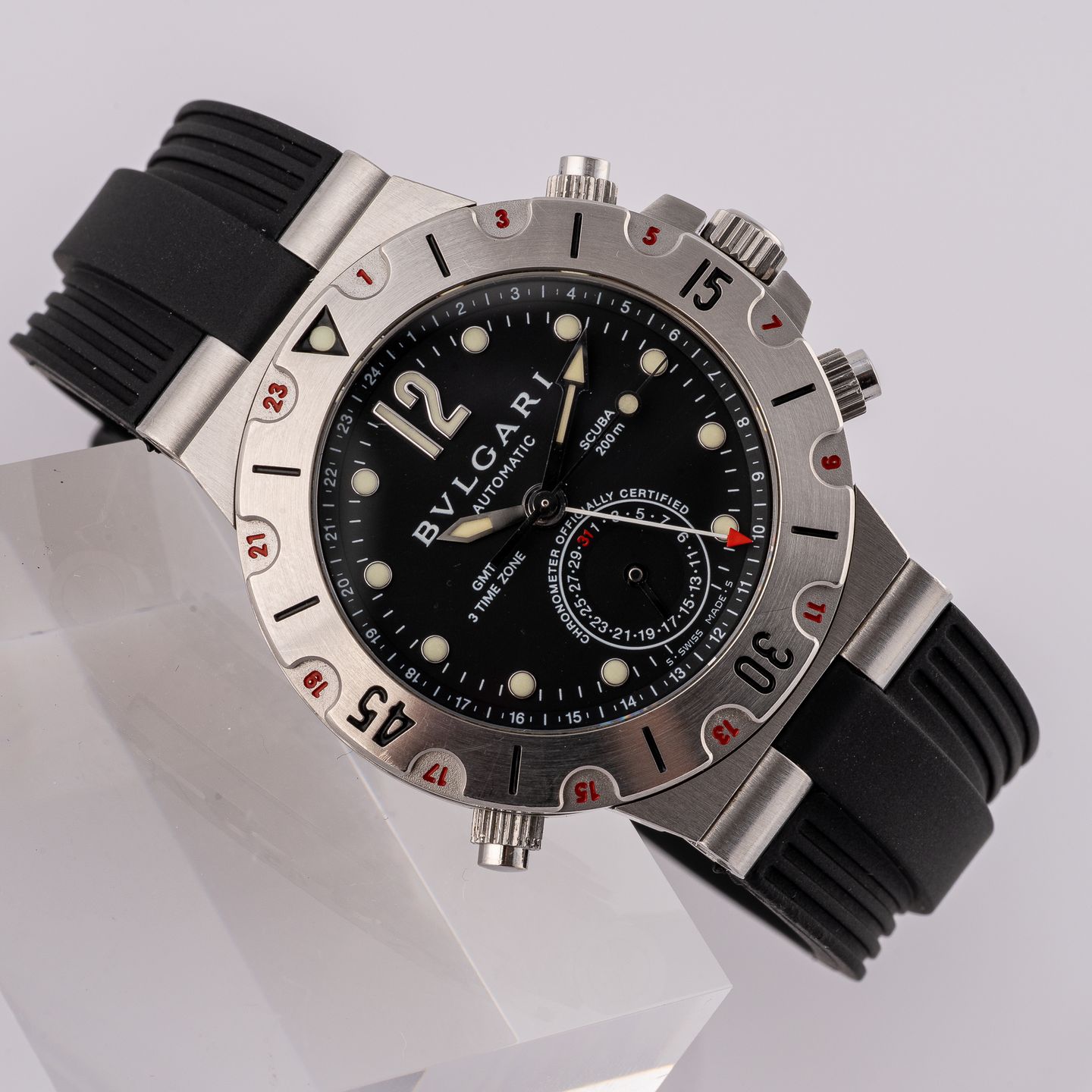 Bulgari Diagono SD38SGMT RBR (Onbekend (willekeurig serienummer)) - 38mm Staal (2/8)