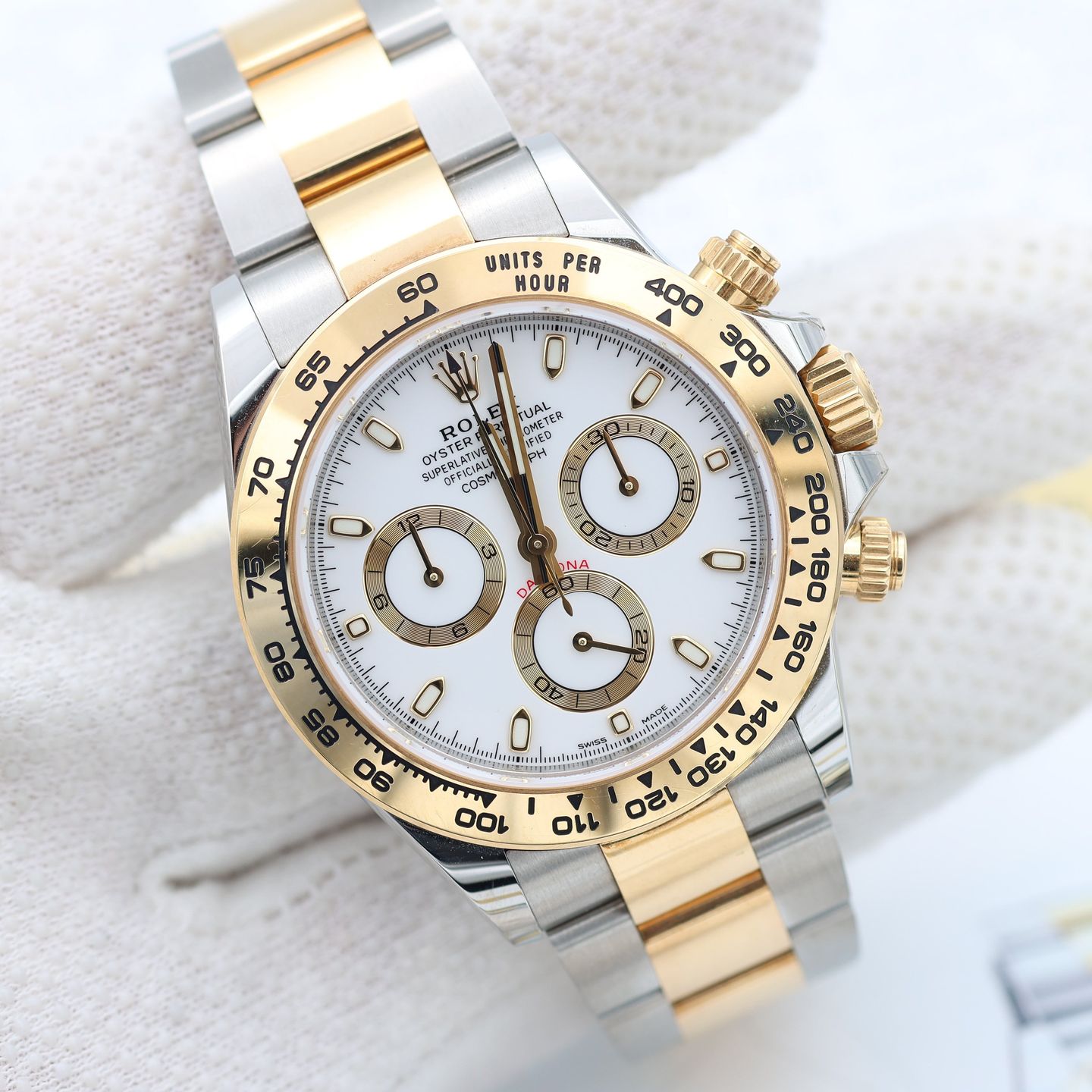 Rolex Daytona 116503 (Onbekend (willekeurig serienummer)) - Wit wijzerplaat 40mm Goud/Staal (3/8)