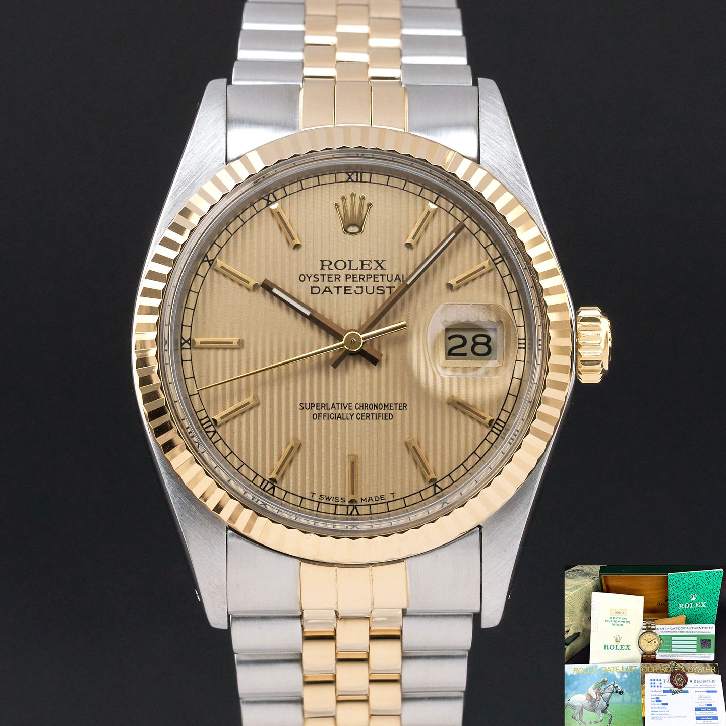 Rolex Datejust 36 16013 (1987) - Champagne dial 36 mm Gold/Steel case (1/8)