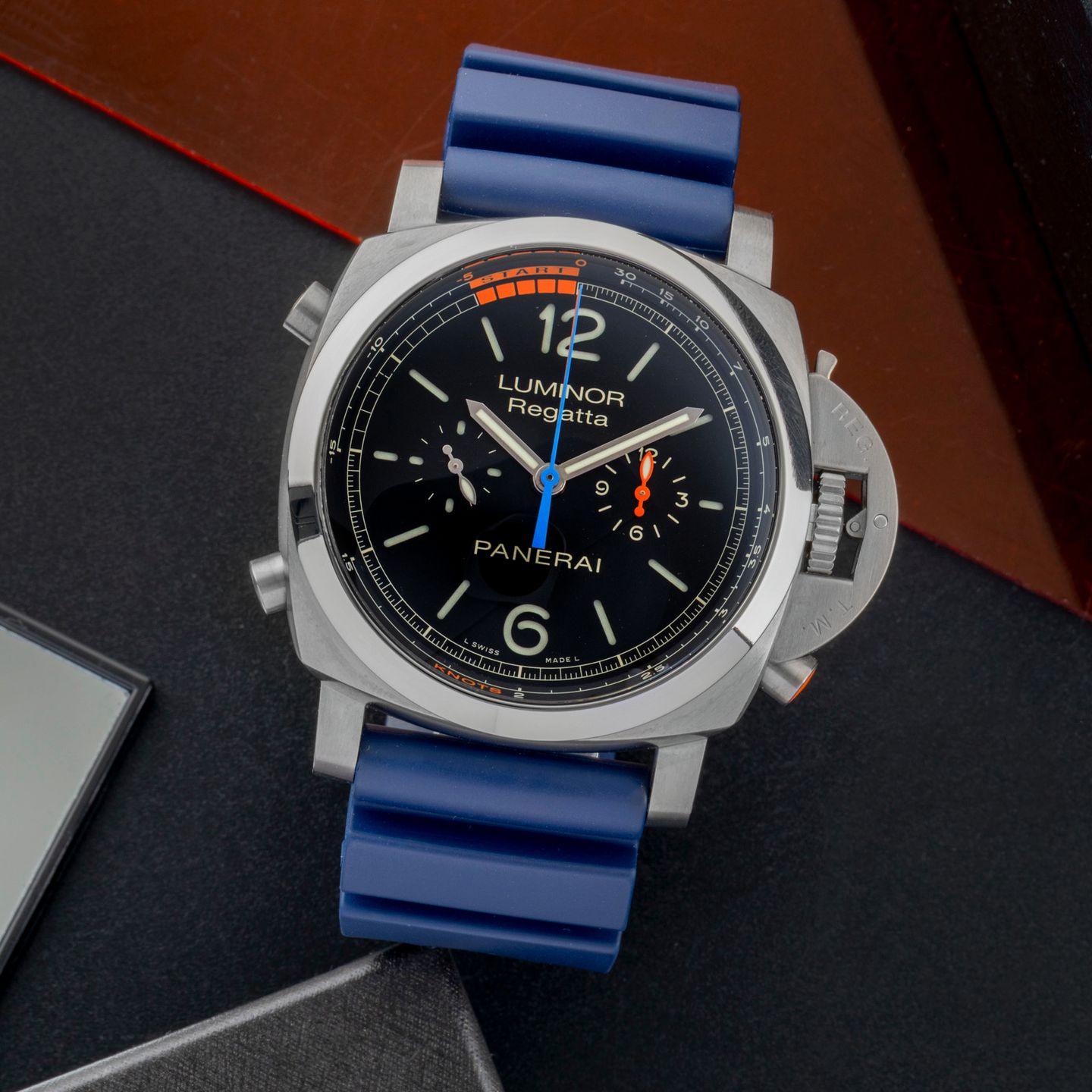 Panerai Luminor 1950 Regatta 3 Days Chrono Flyback PAM00526 (Unknown (random serial)) - Black dial 47 mm Titanium case (1/8)