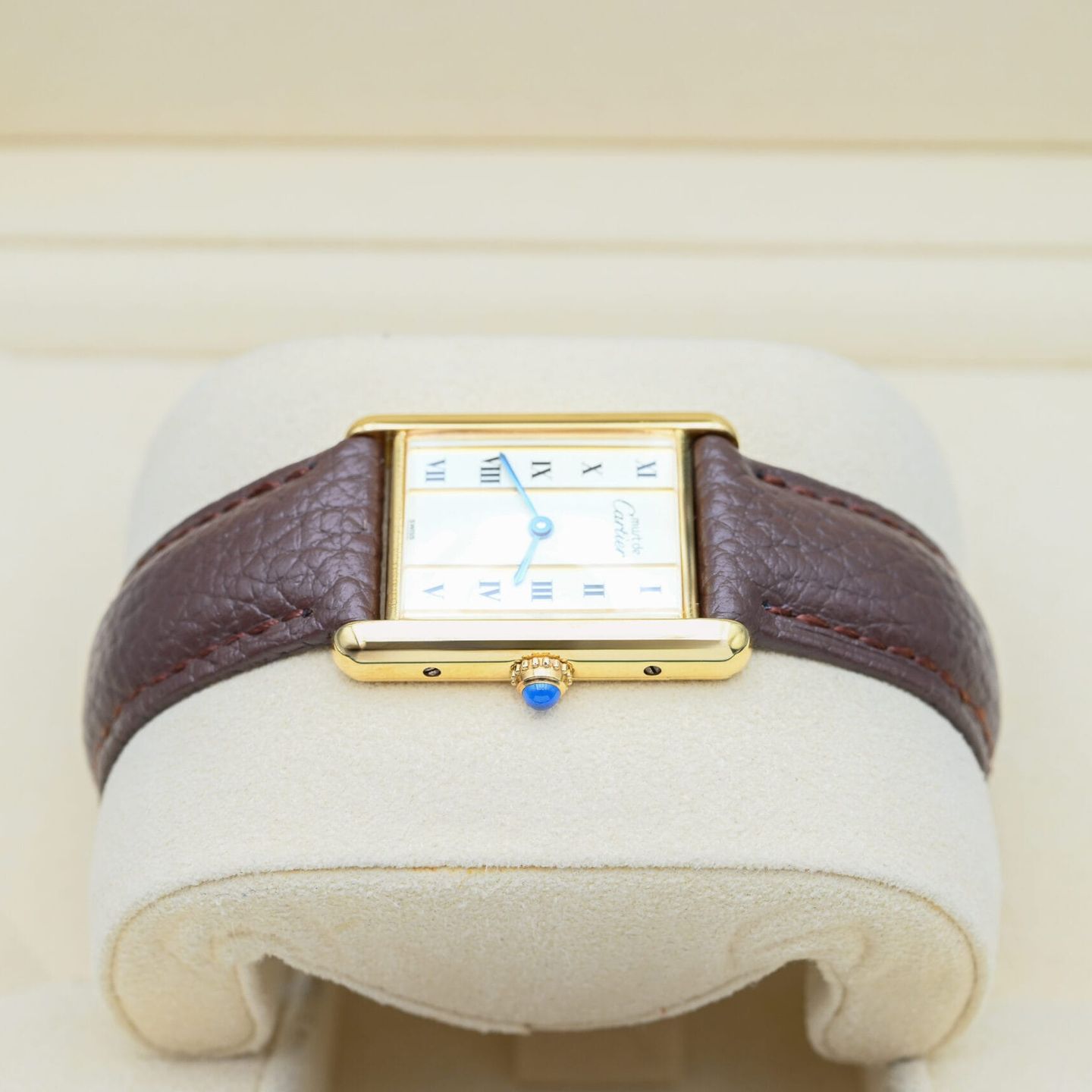 Cartier Tank Vermeil 590005 (Unknown (random serial)) - White dial 23 mm Silver case (4/8)