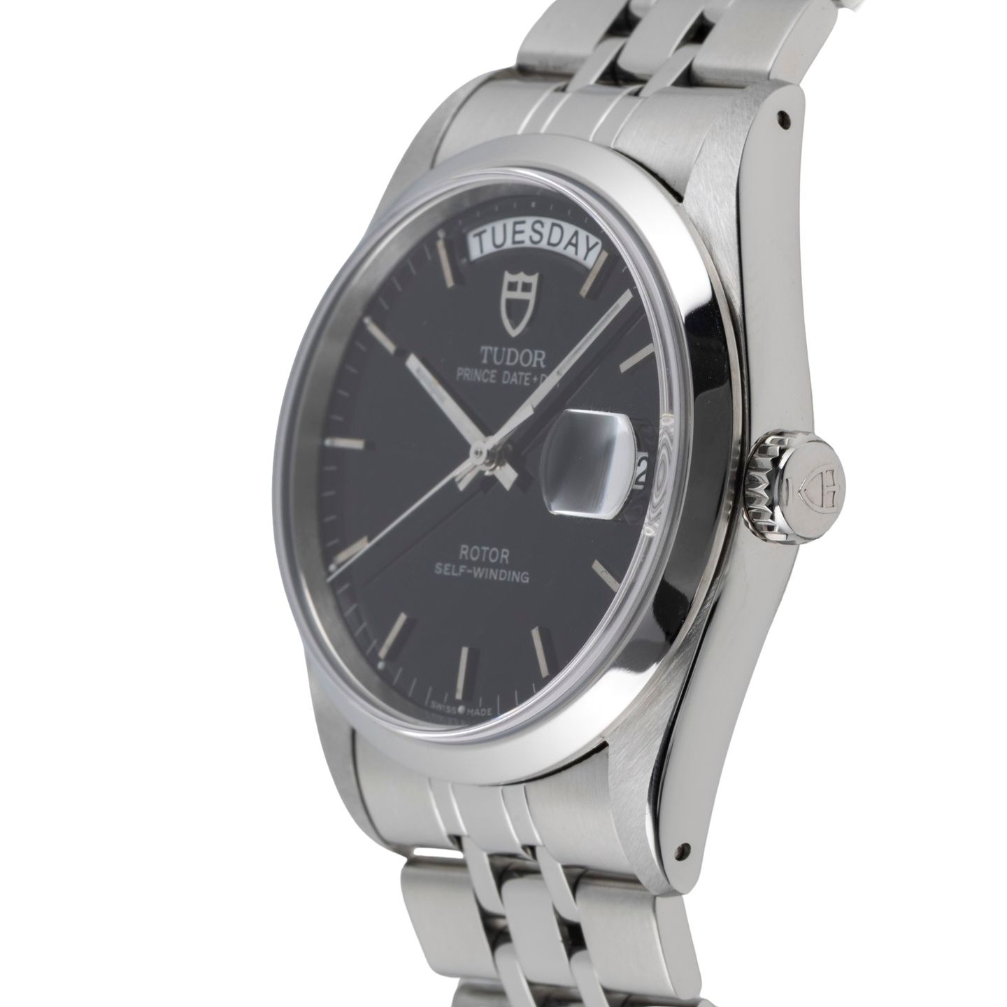 Tudor Prince Date 76200 (Onbekend (willekeurig serienummer)) - Zwart wijzerplaat 36mm Staal (6/8)